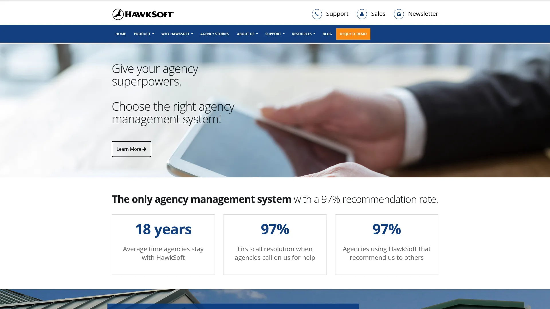 HawkSoft agency management system dashboard