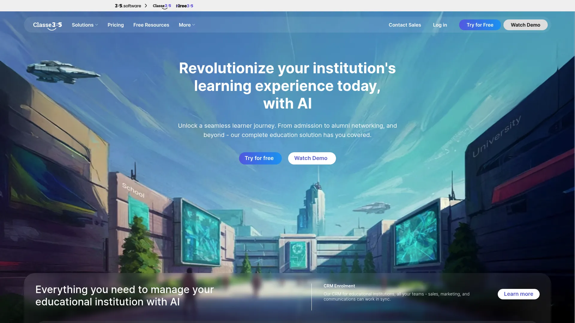 Classe365 homepage screenshot