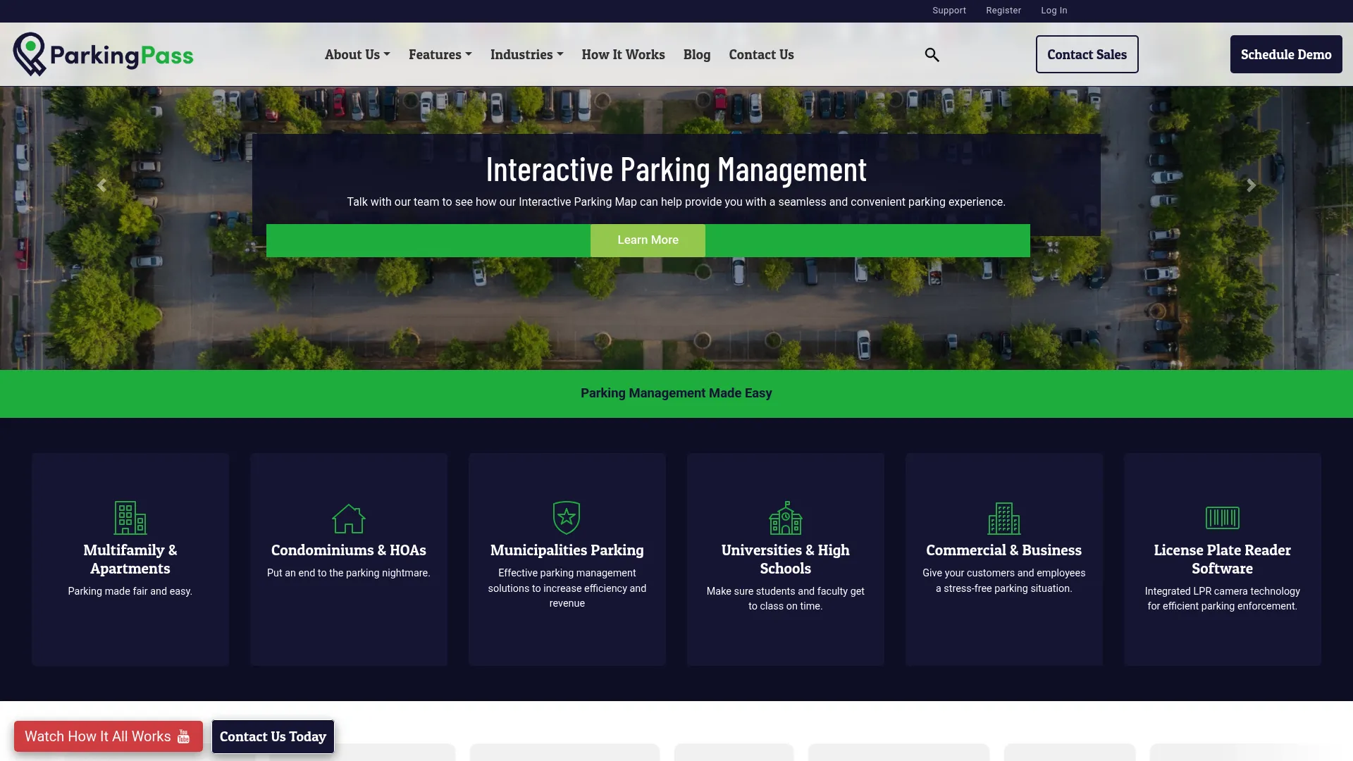ParkingPass parking management software homepage