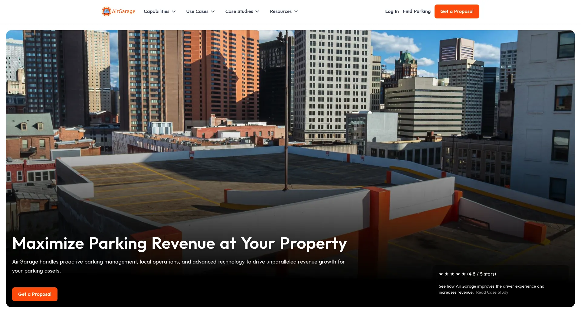 AirGarage parking operations platform homepage
