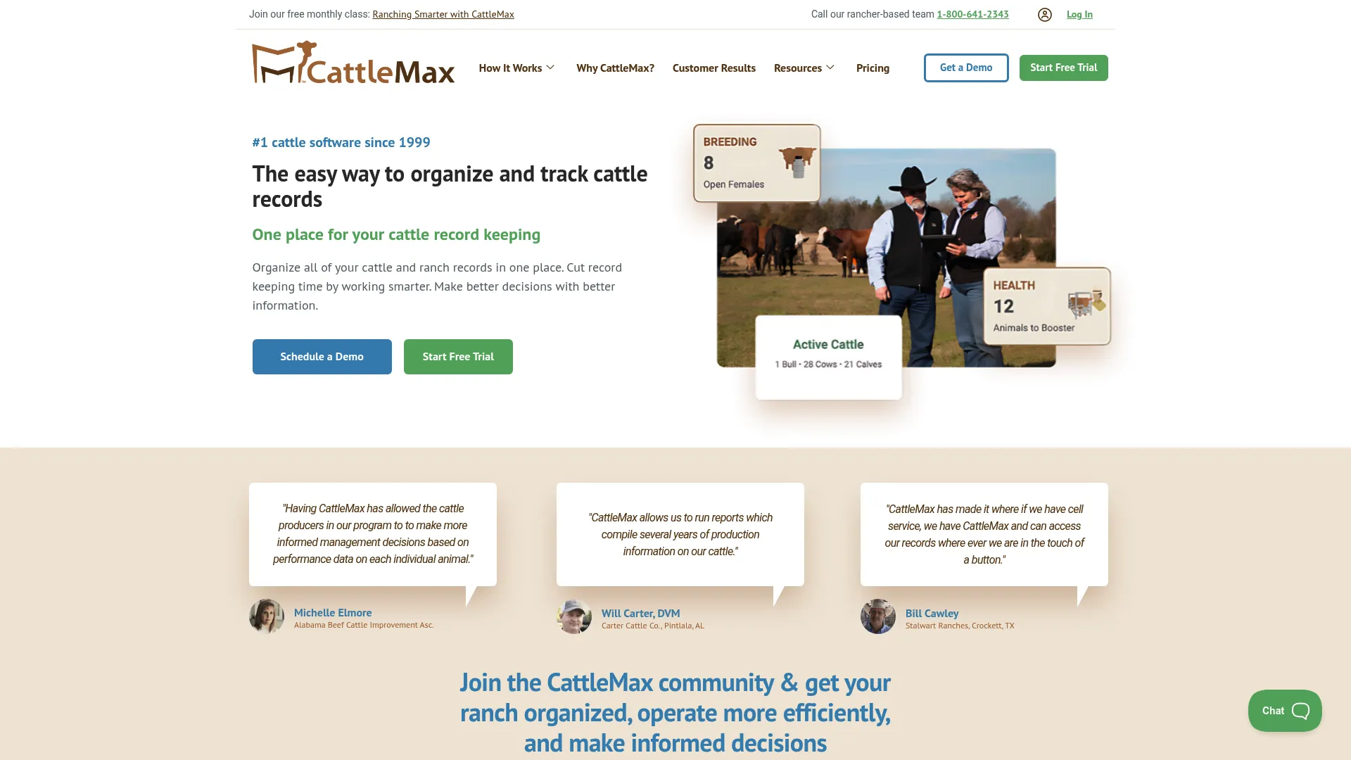 CattleMax cattle and ranch record-keeping software dashboard