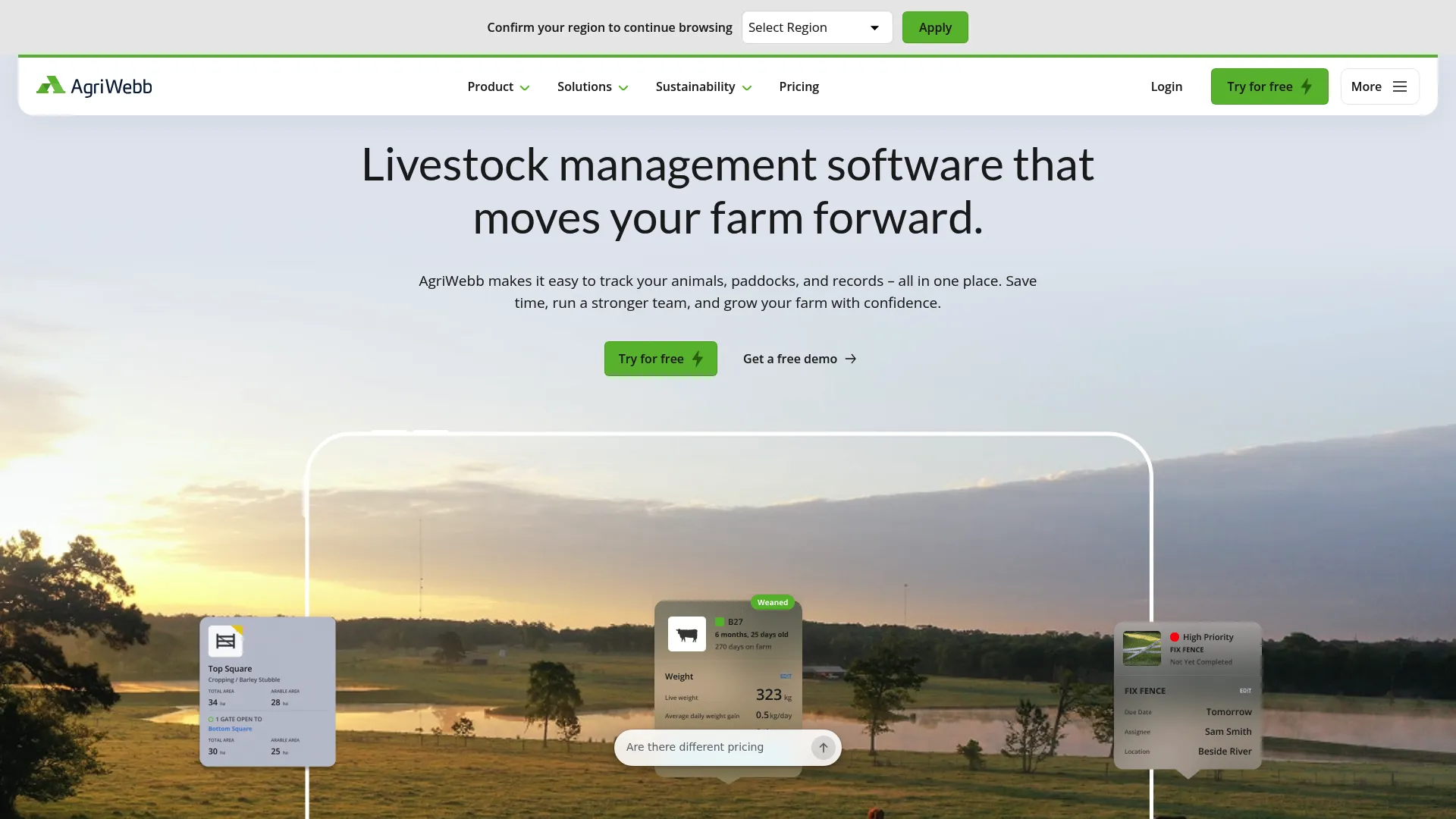 AgriWebb livestock and ranch management software map view
