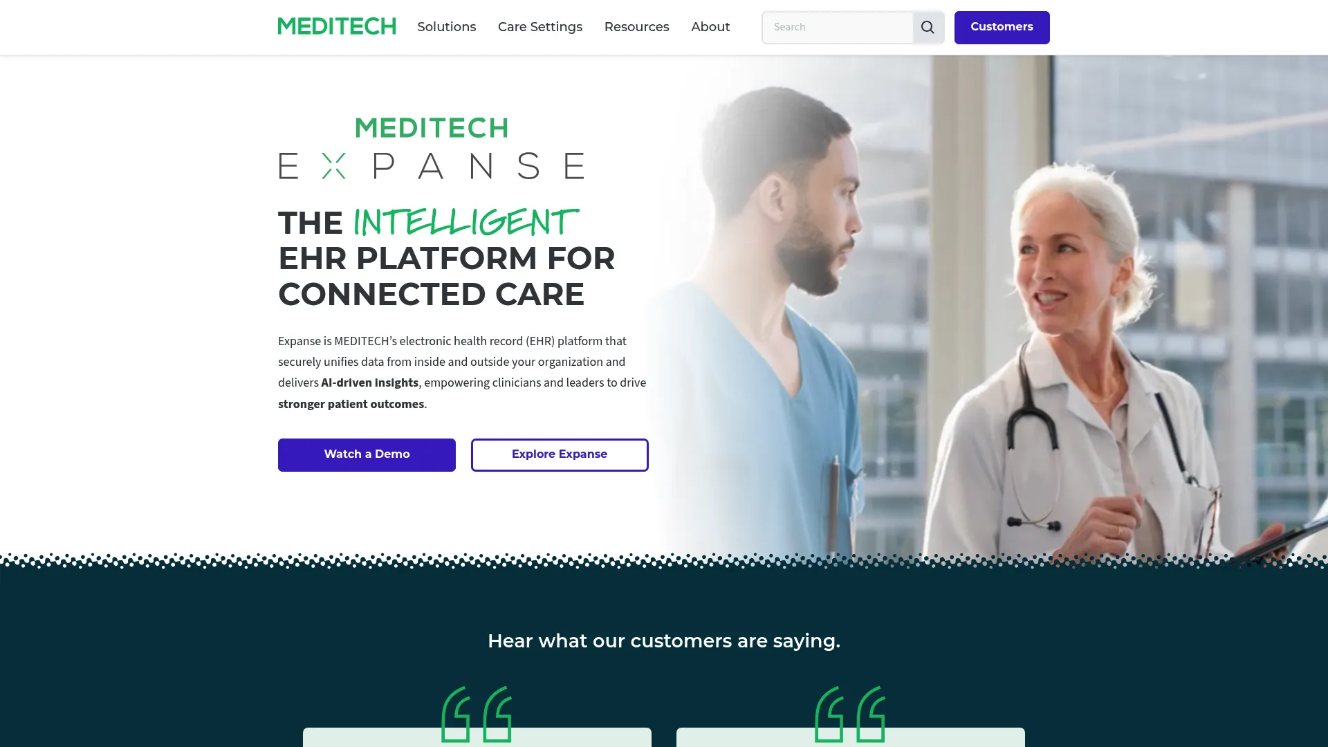MEDITECH Expanse EHR homepage