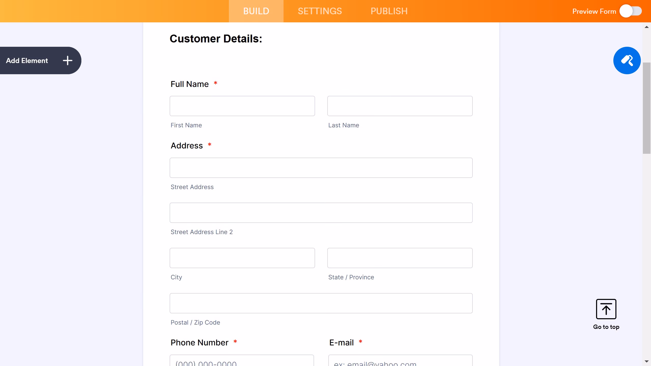 How to position form elements in Jotform