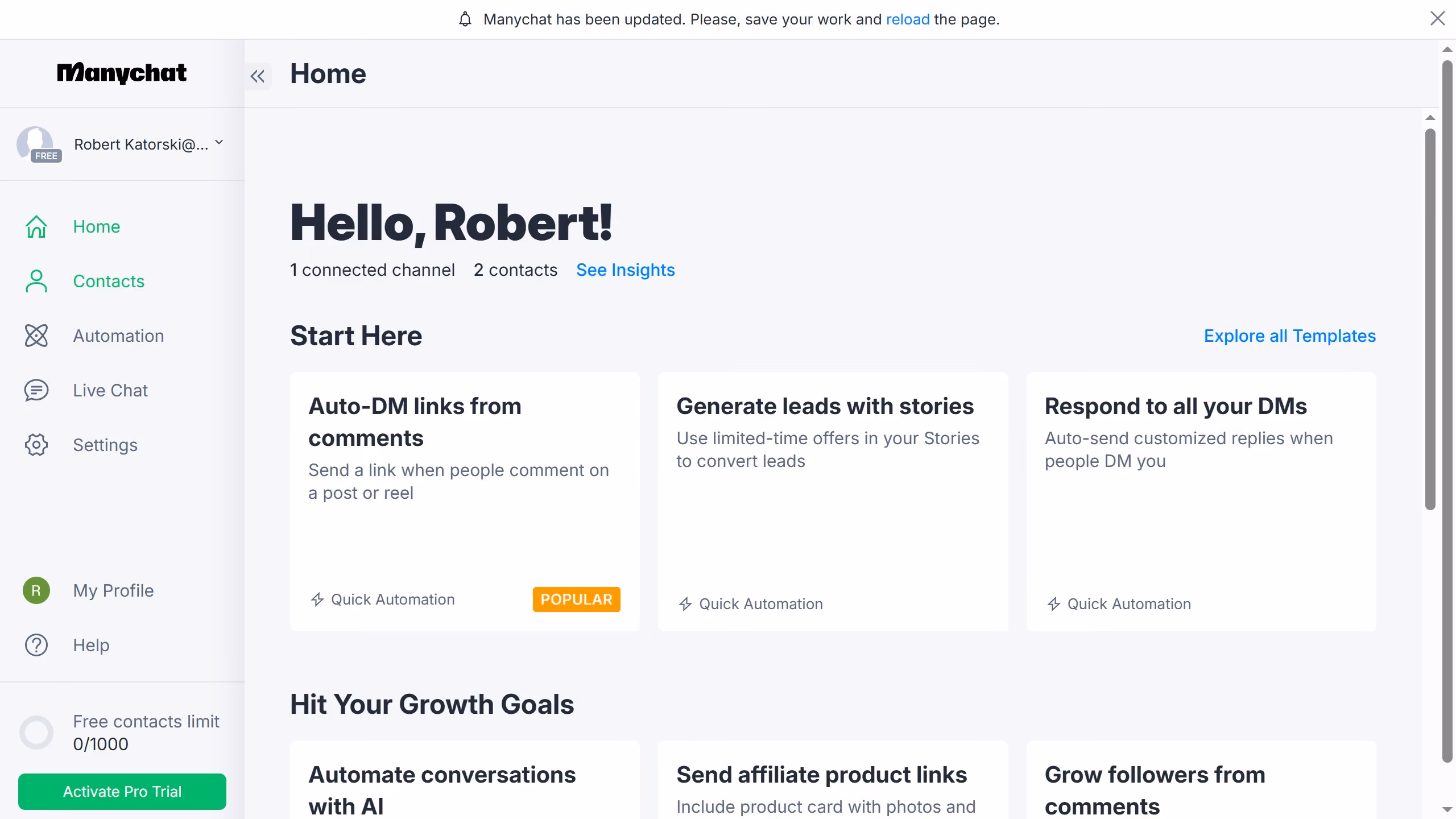 How to clear a user field for multiple contacts in ManyChat