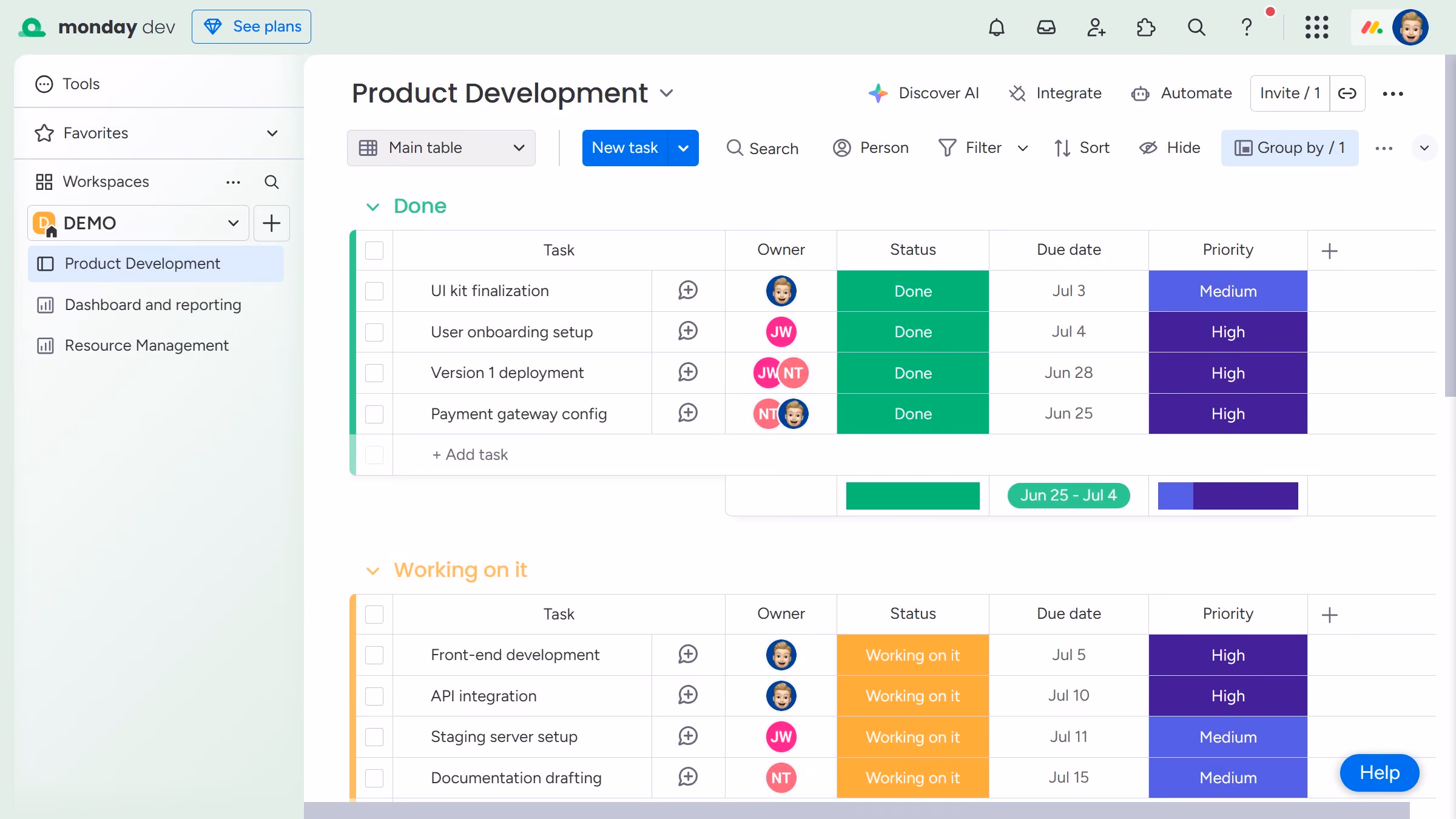 How to switch between views on a board in Monday.com
