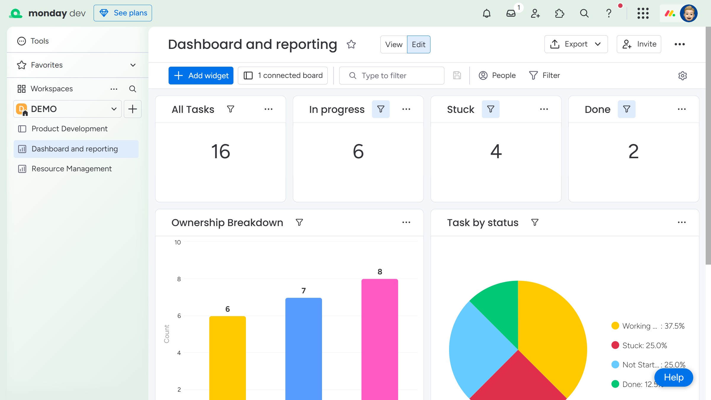 How to sort data in a Chart Widget in Monday.com