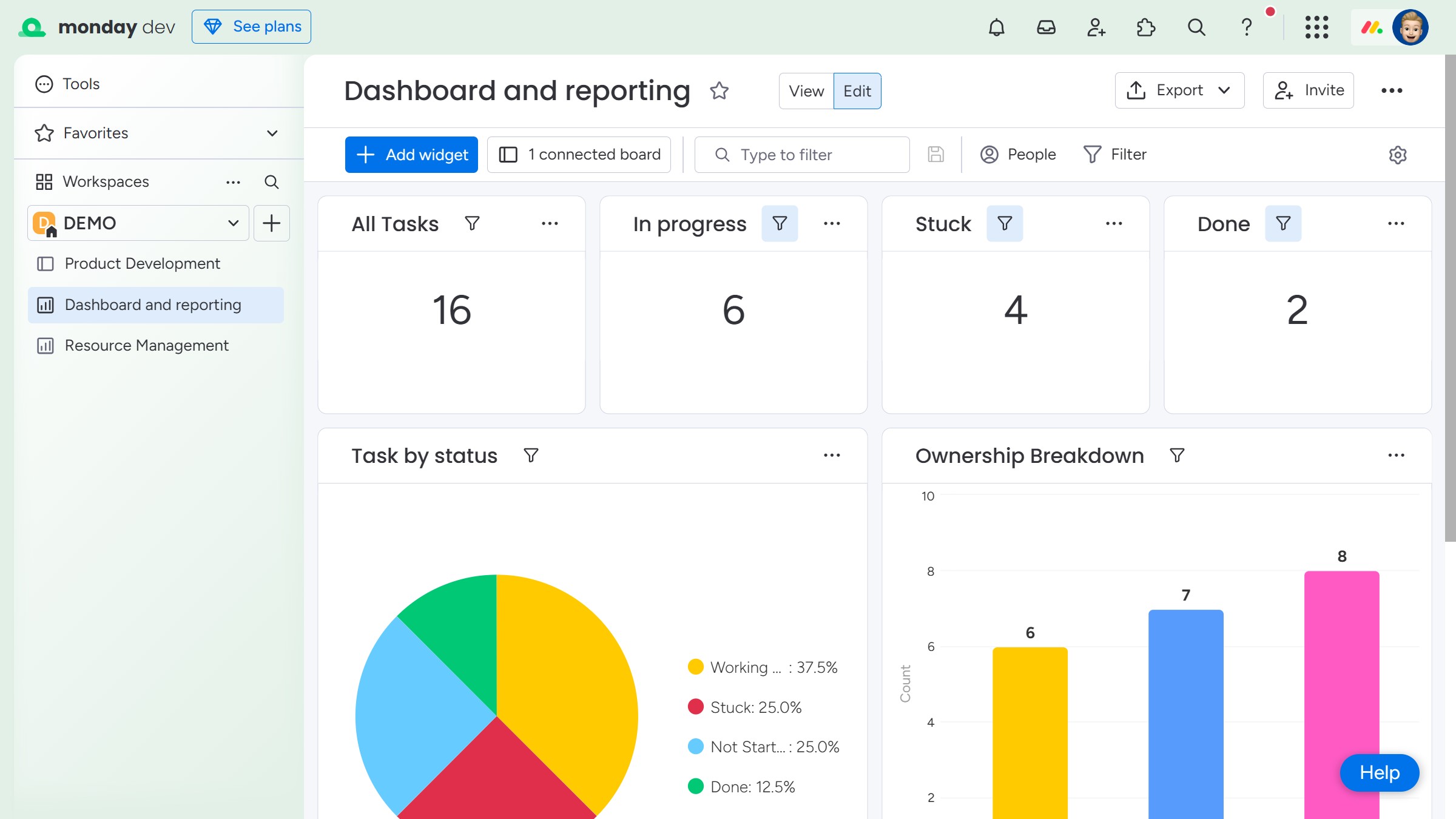 How to export a Chart Widget in Monday.com