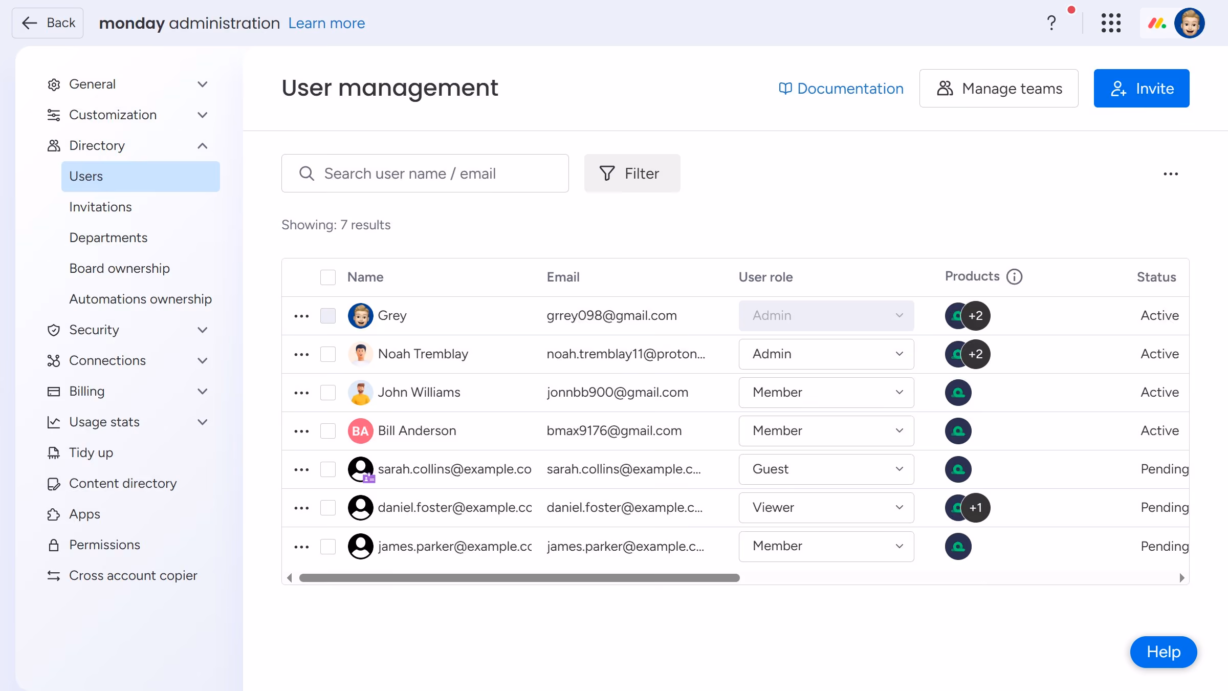 How to filter users in Monday.com