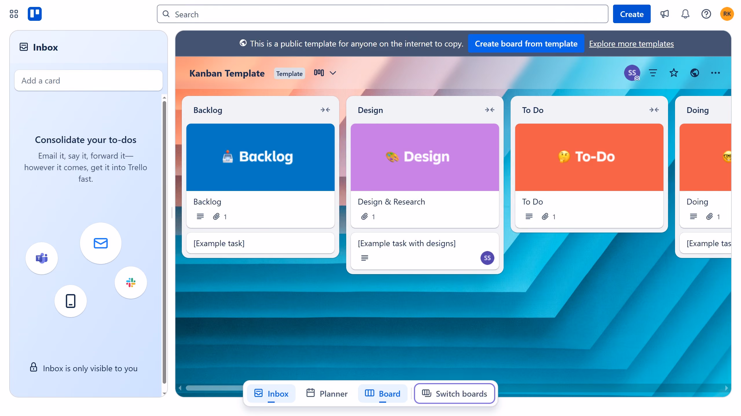 How to create workspace board in Trello