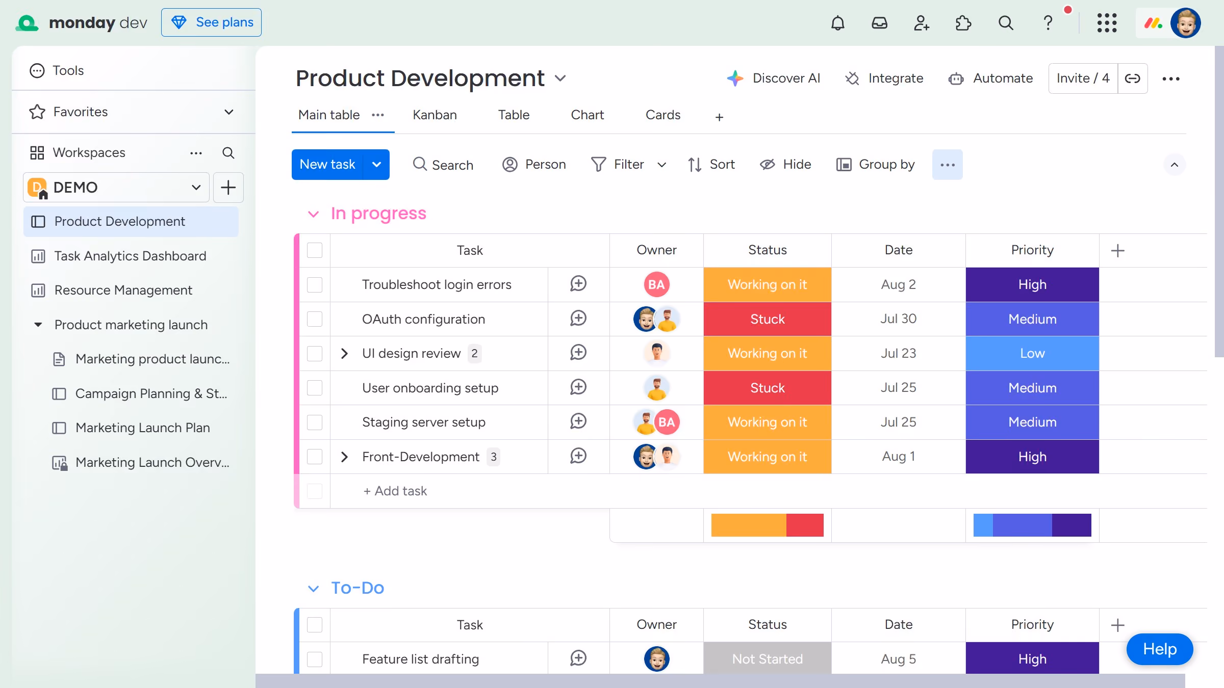 How to sort a column in Monday.com