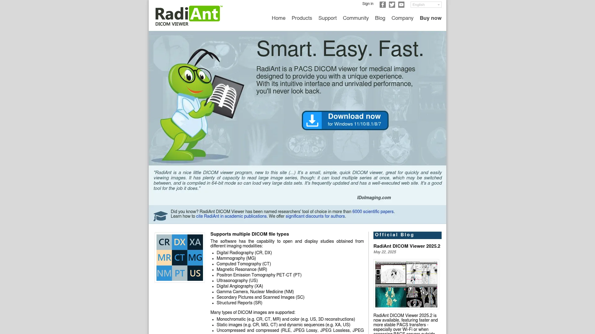 RadiAnt DICOM Viewer for Windows homepage