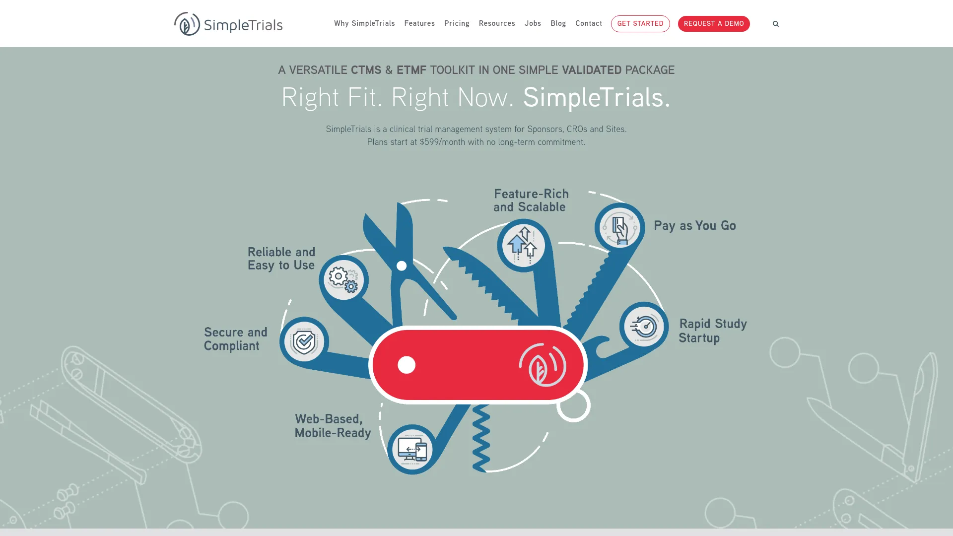 SimpleTrials CTMS and eTMF software interface