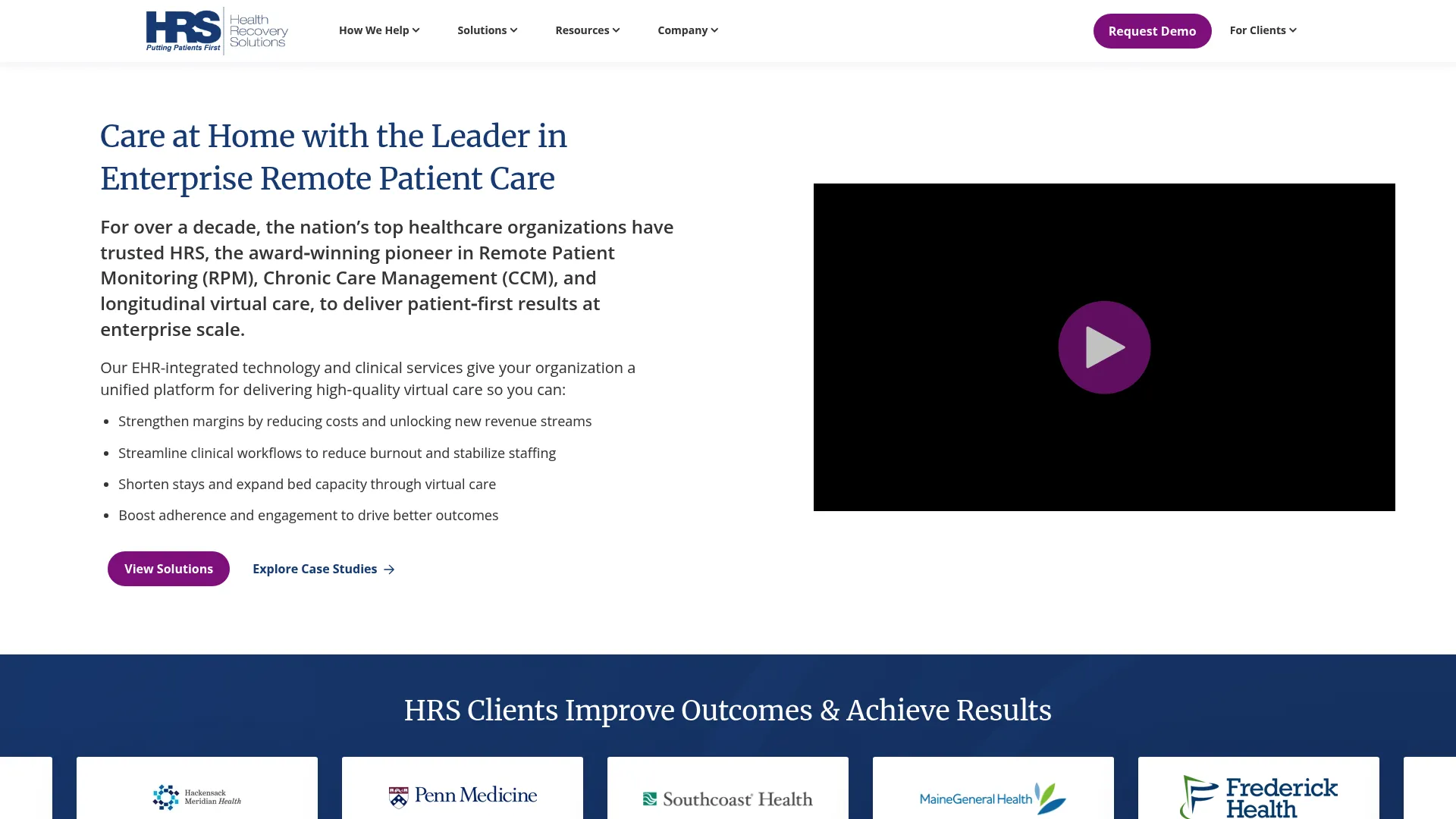 Health Recovery Solutions remote patient monitoring platform
