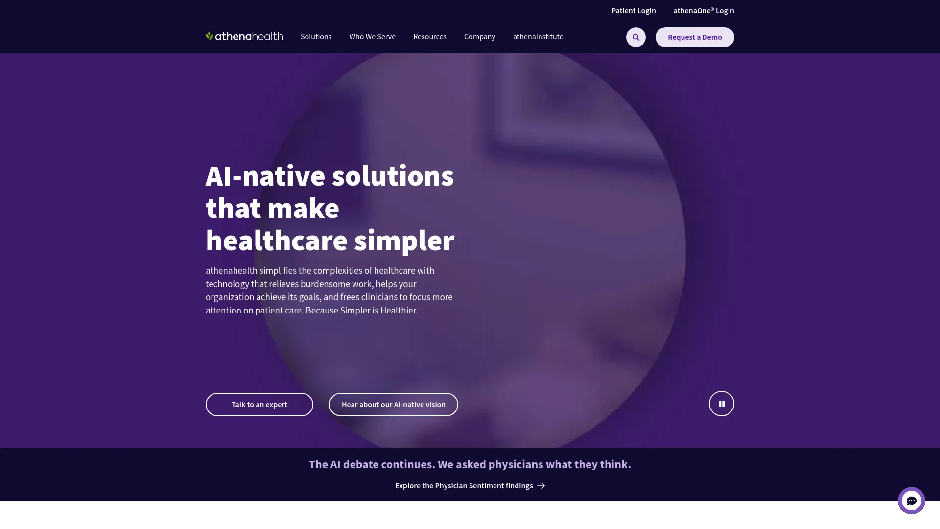 athenaOne behavioral health software homepage