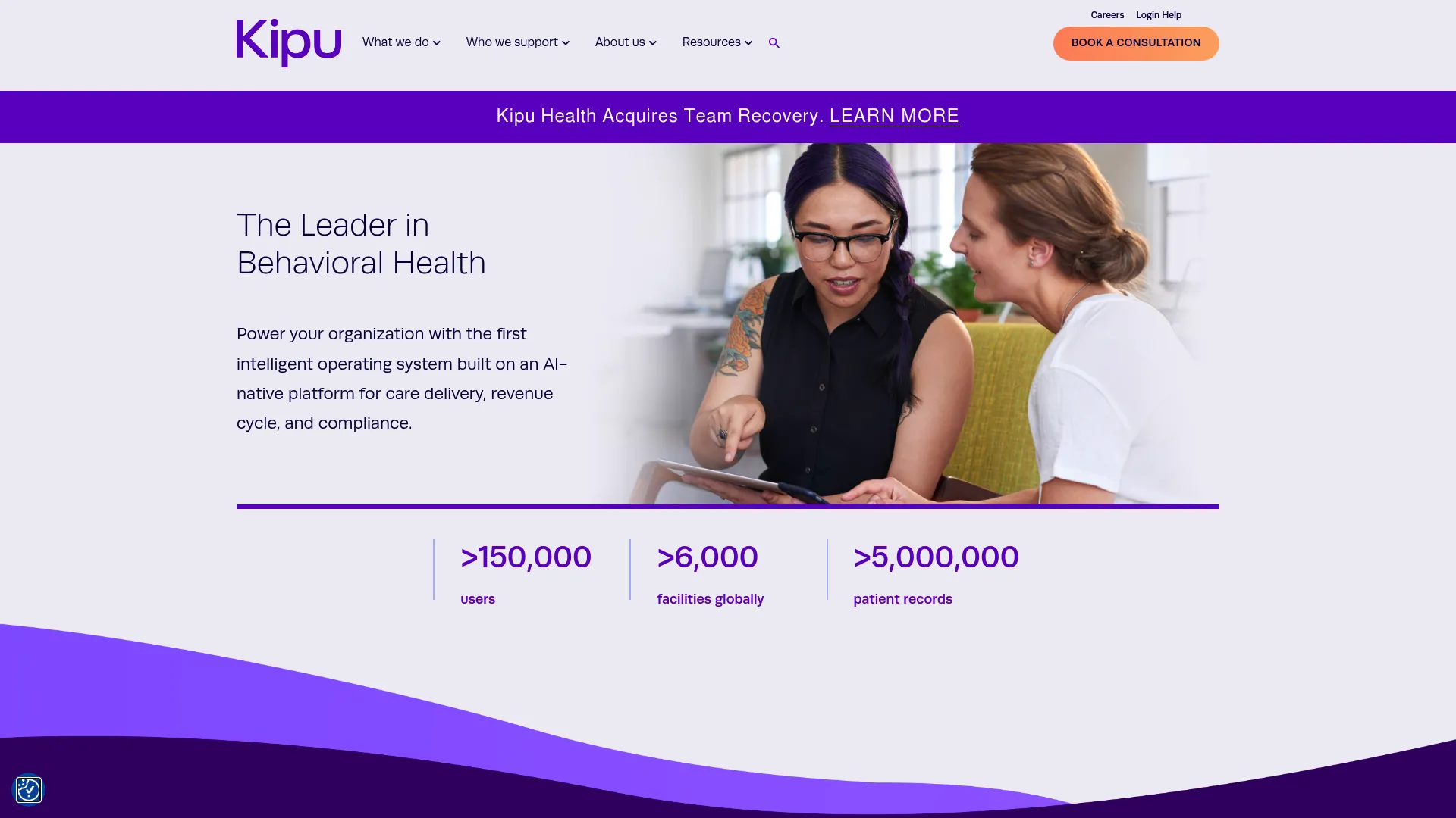 Kipu Health addiction treatment software homepage