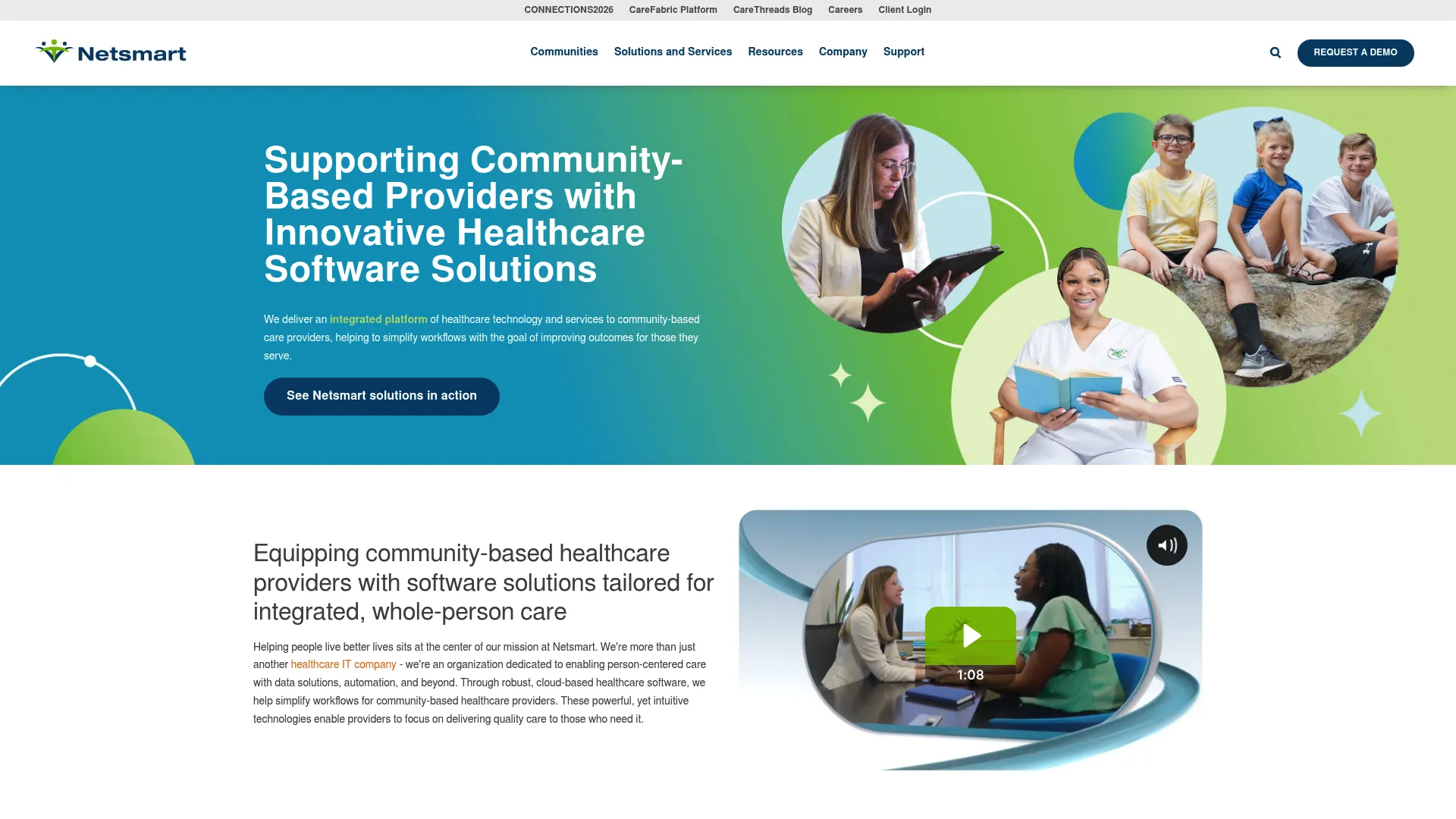 Netsmart integrated care software homepage