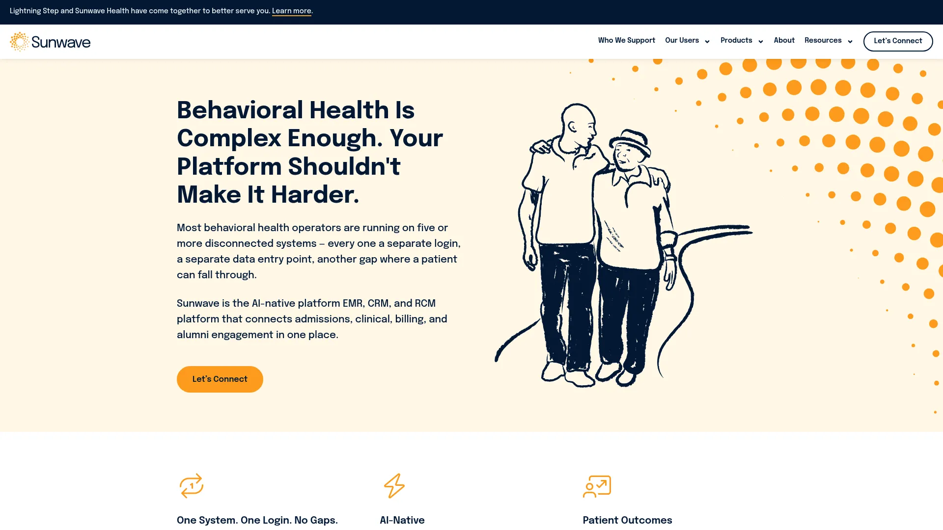 Sunwave Health behavioral health platform homepage