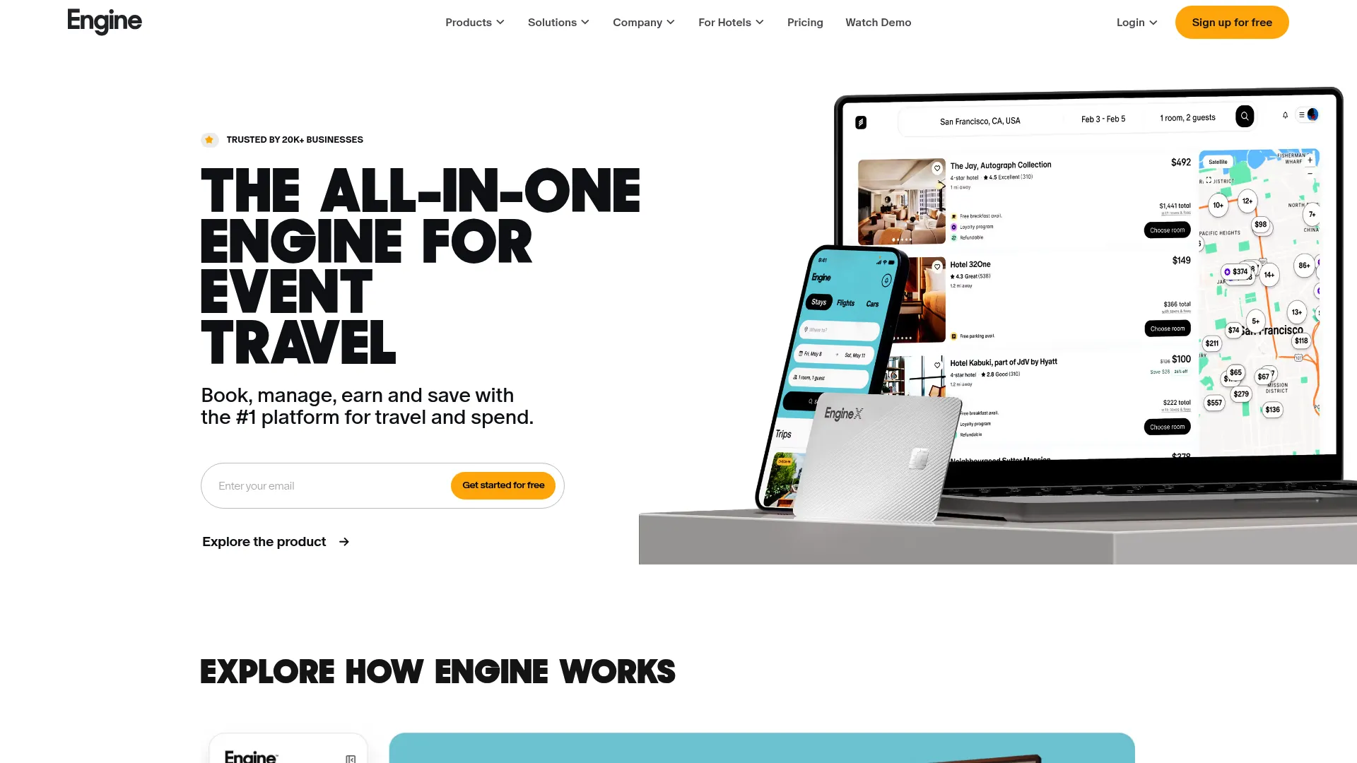 Engine business travel booking platform