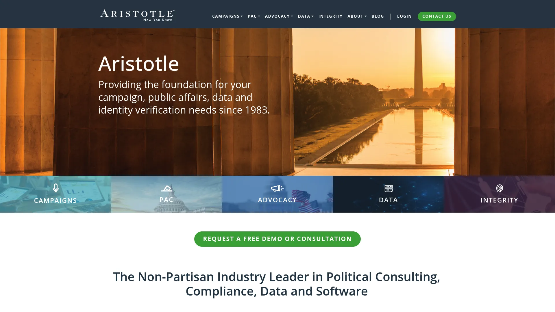 Aristotle Campaign Manager political software homepage