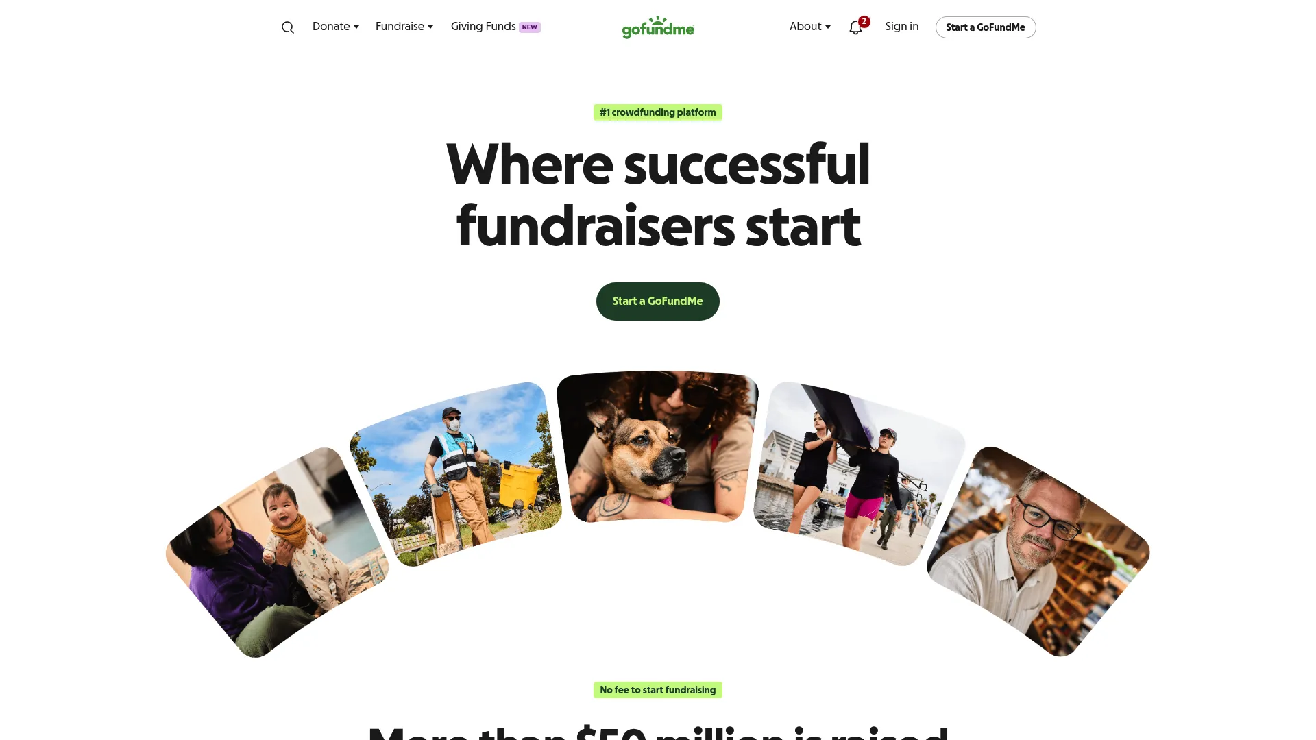 GoFundMe Pro nonprofit fundraising platform homepage