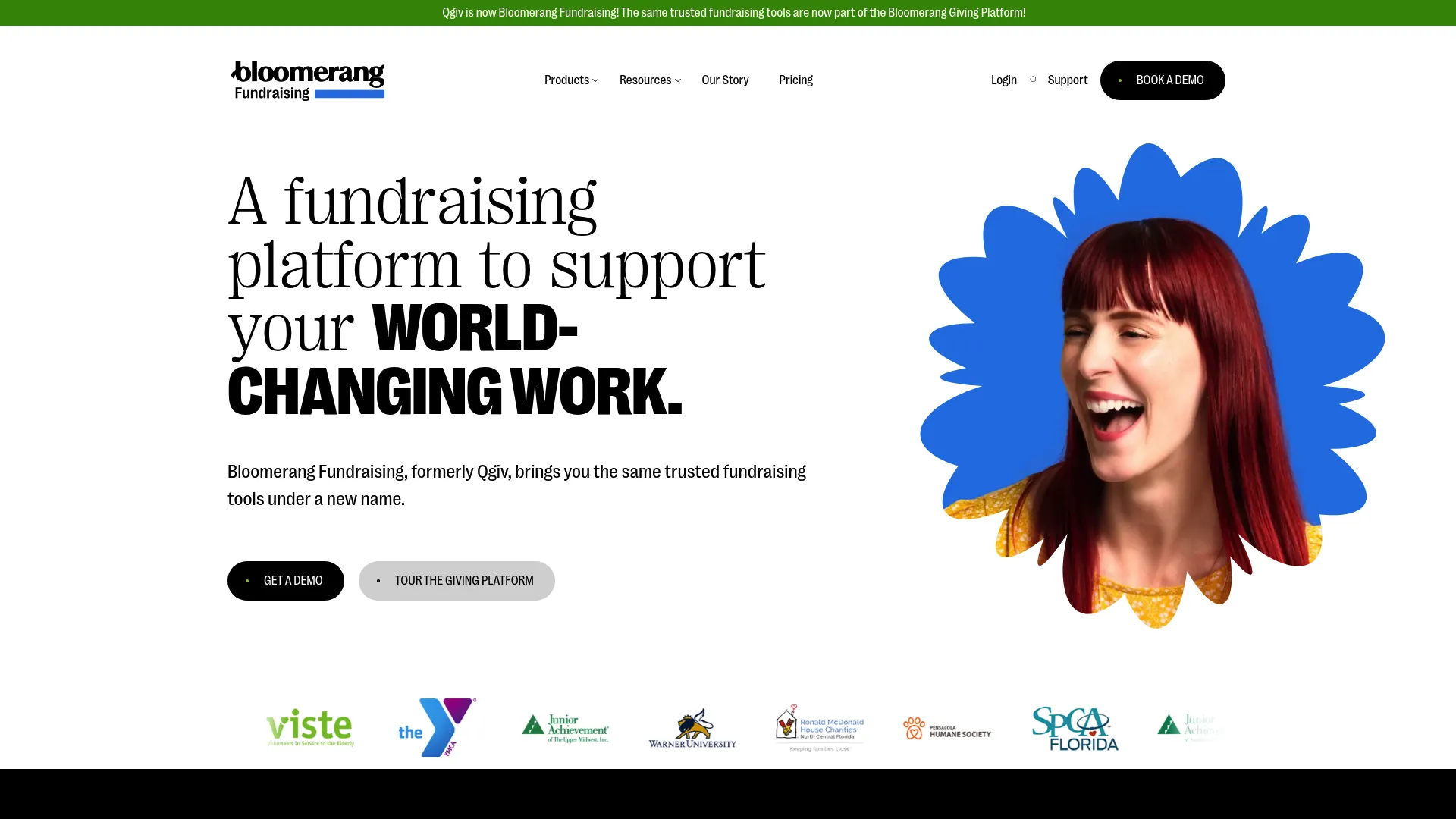 Qgiv nonprofit fundraising software homepage