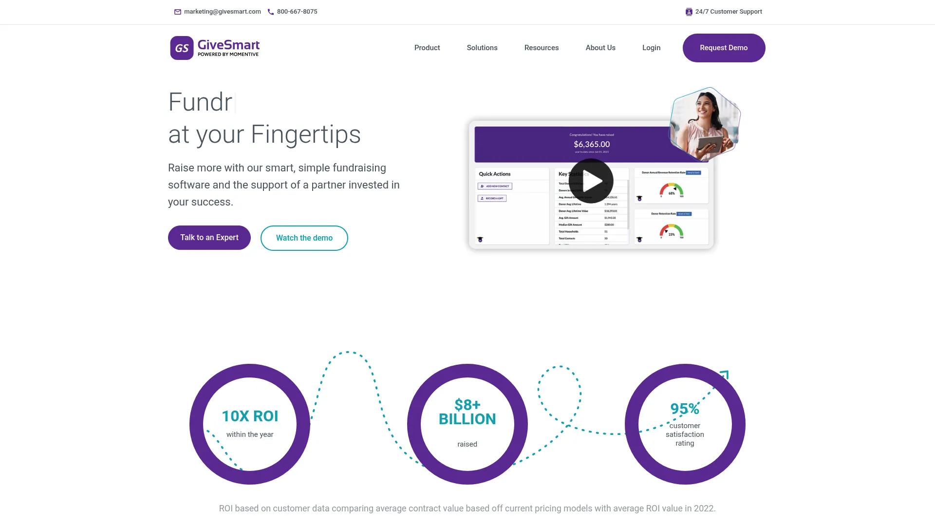 GiveSmart fundraising and event management software homepage