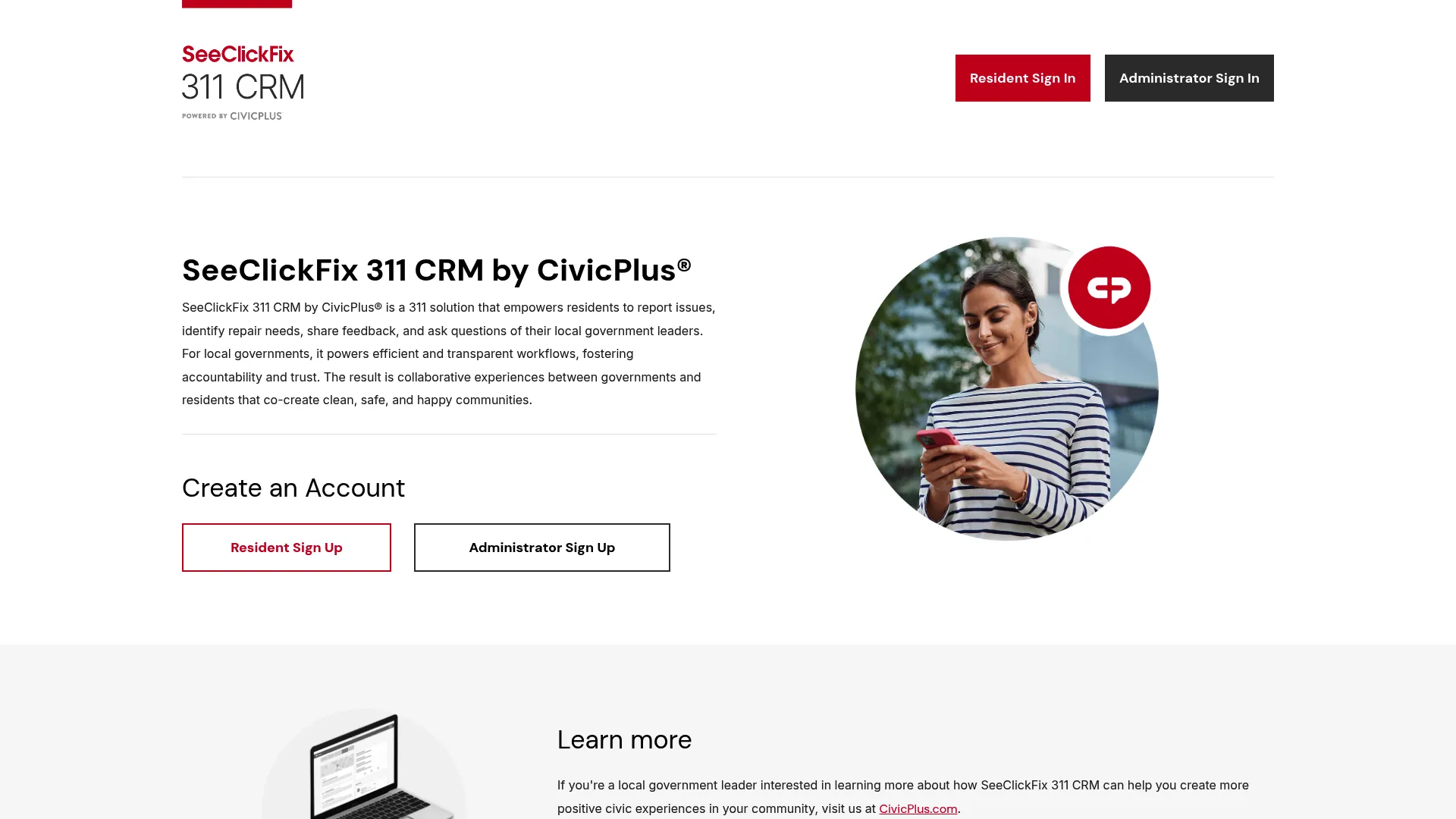 SeeClickFix 311 issue reporting and work management homepage