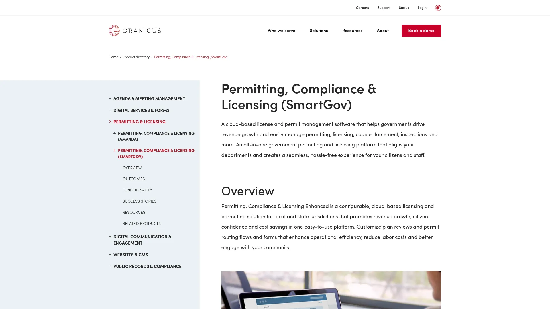 SmartGov permitting and licensing software homepage