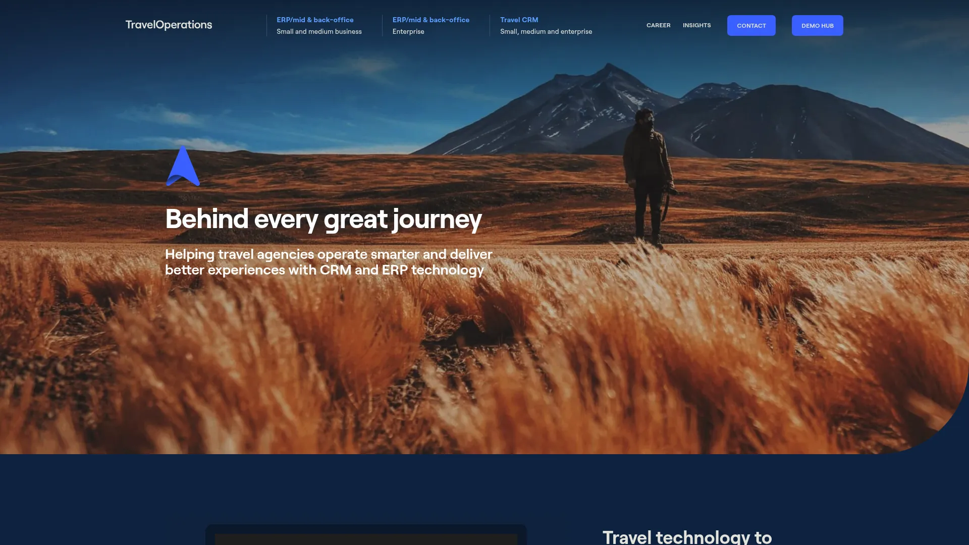 TravelOperations travel agency software homepage
