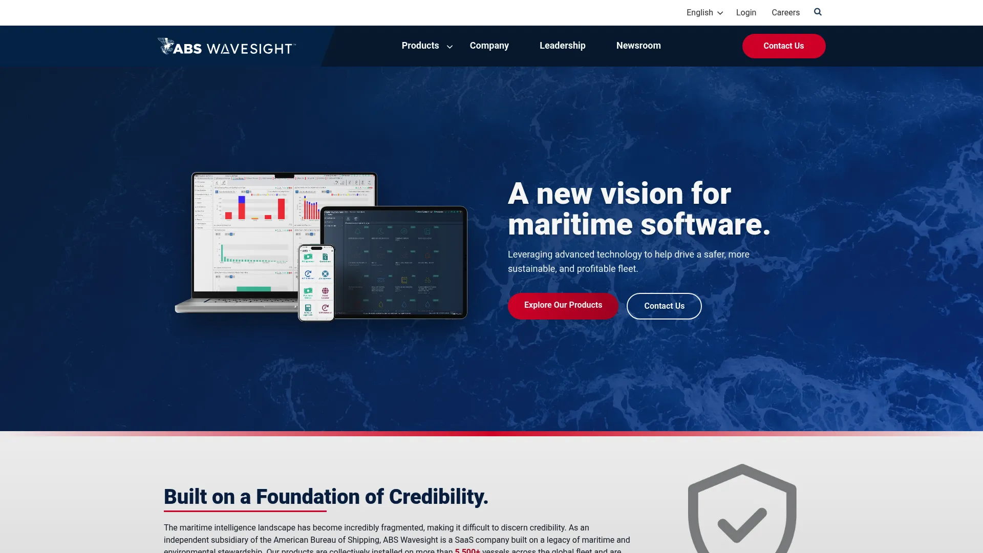 ABS Wavesight maritime compliance and fleet software homepage