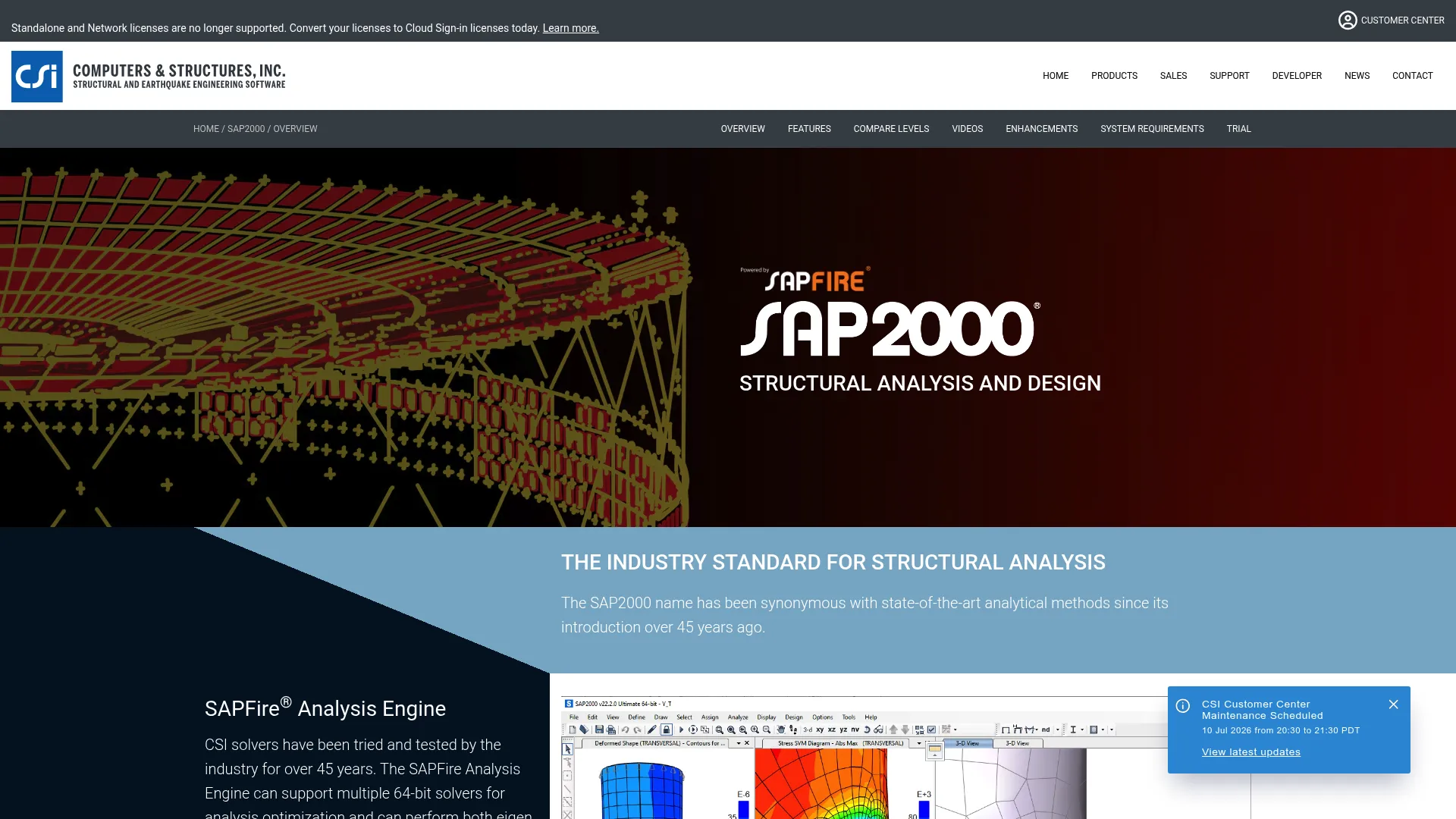 SAP2000 structural analysis software screenshot