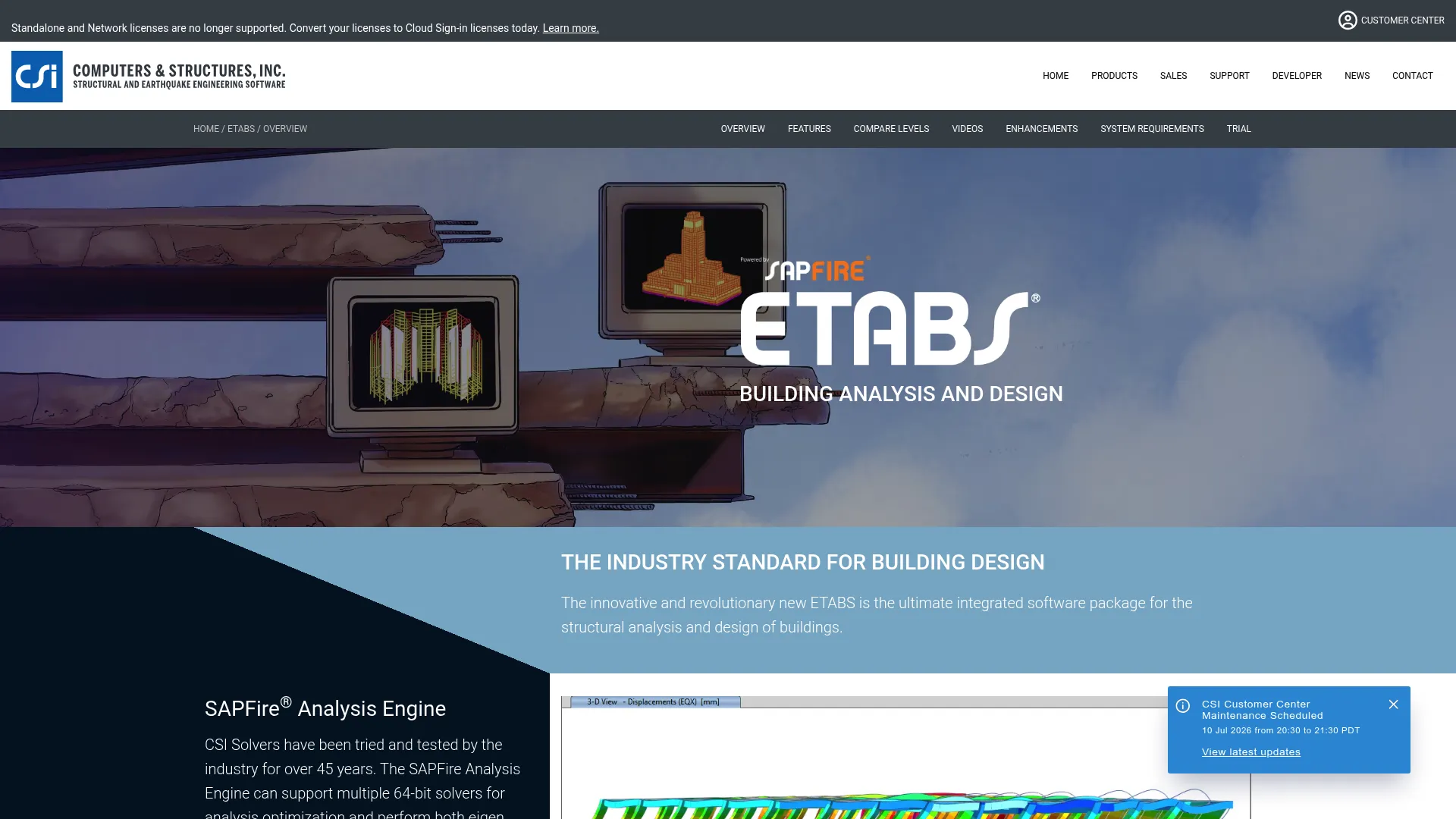 ETABS building-focused structural analysis software