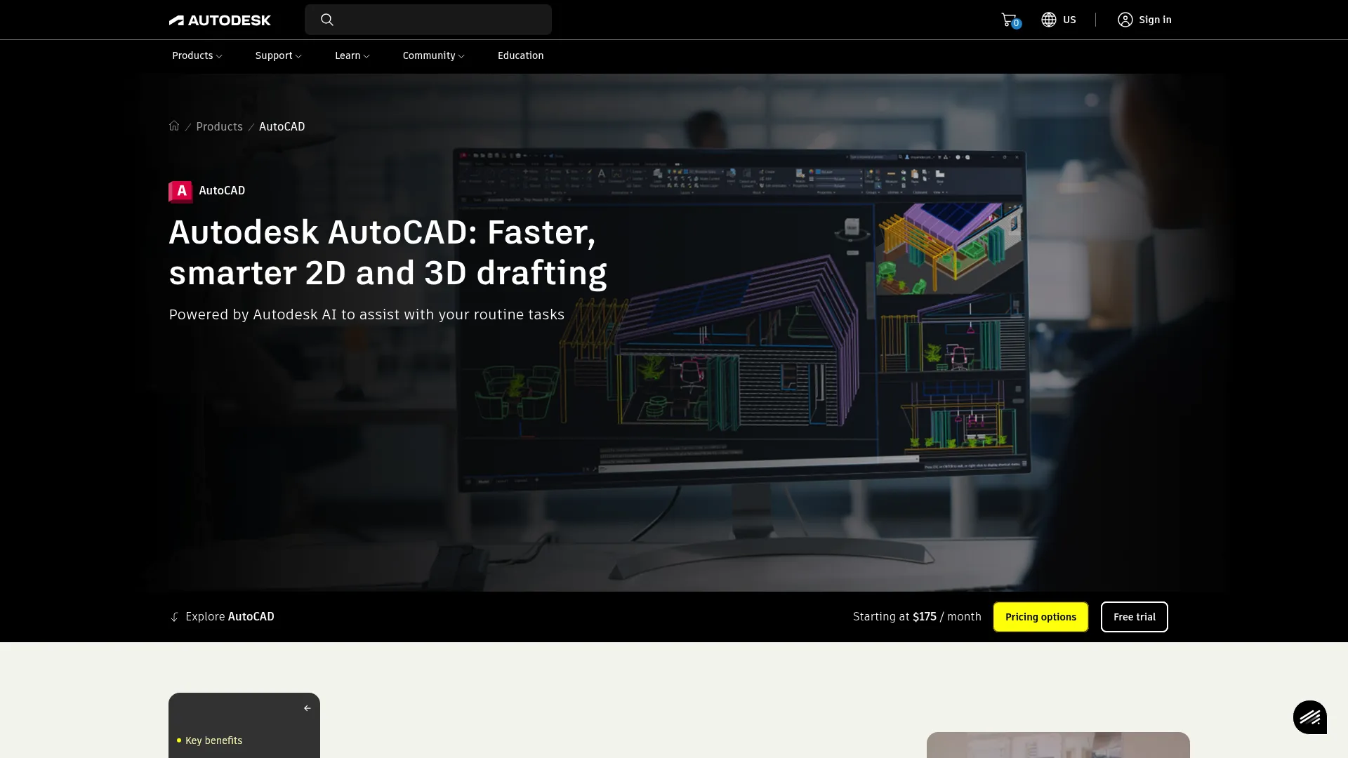AutoCAD product interface