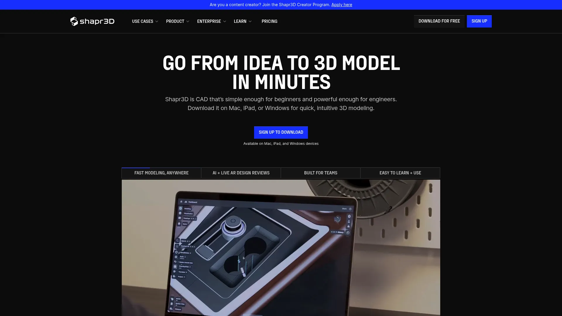 Shapr3D product interface