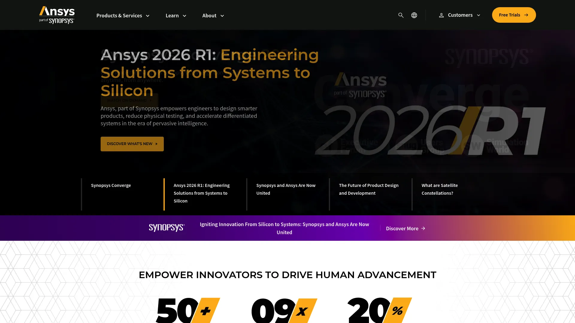 Ansys engineering simulation software homepage