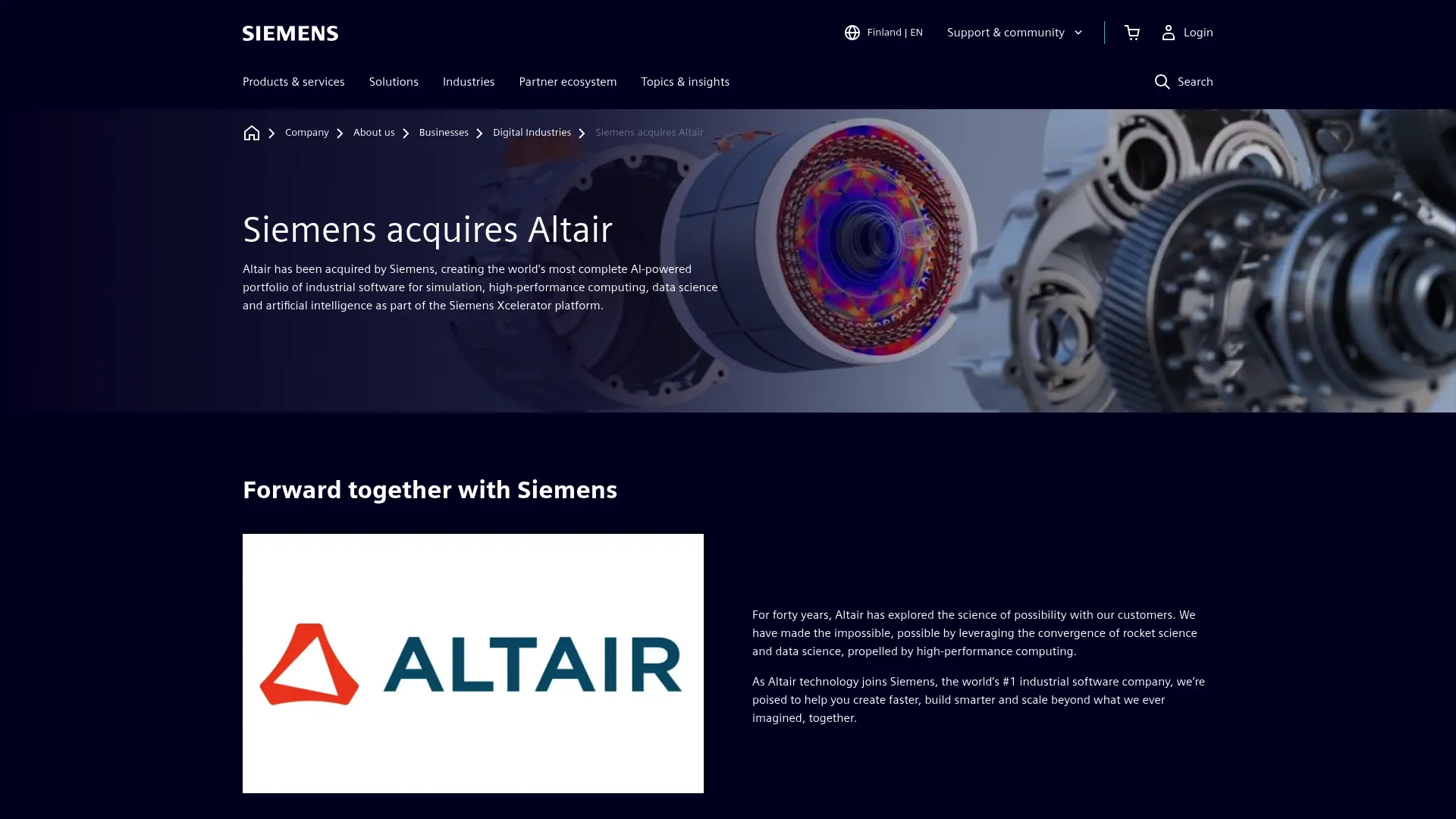 Altair HyperWorks CAE platform homepage
