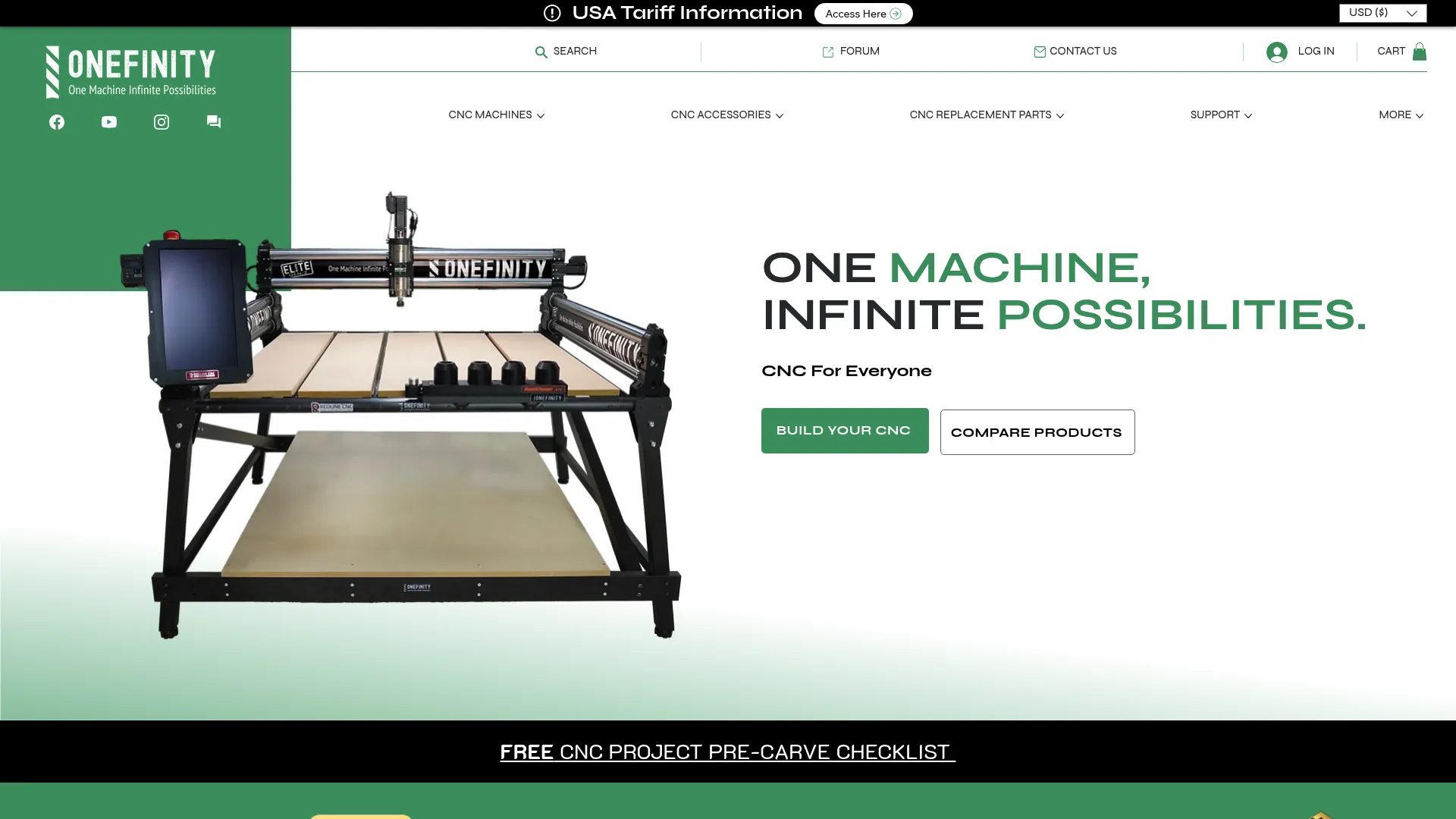 Onefinity CNC software and machine ecosystem homepage