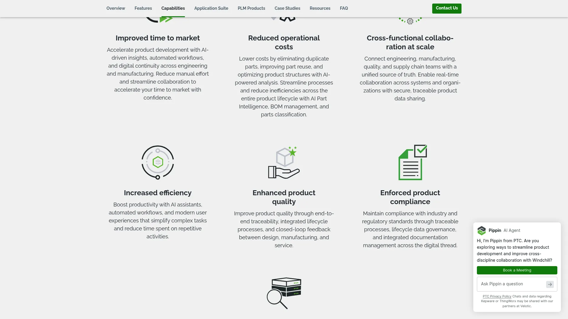 PTC Windchill PLM software homepage