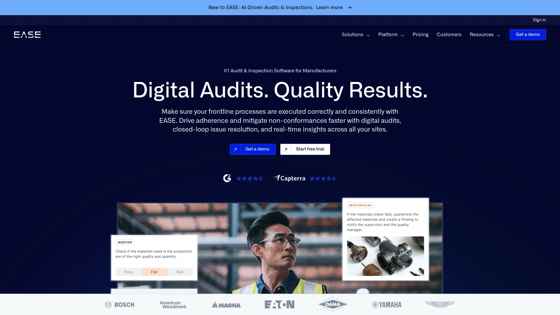 EASE manufacturing audit and inspection software