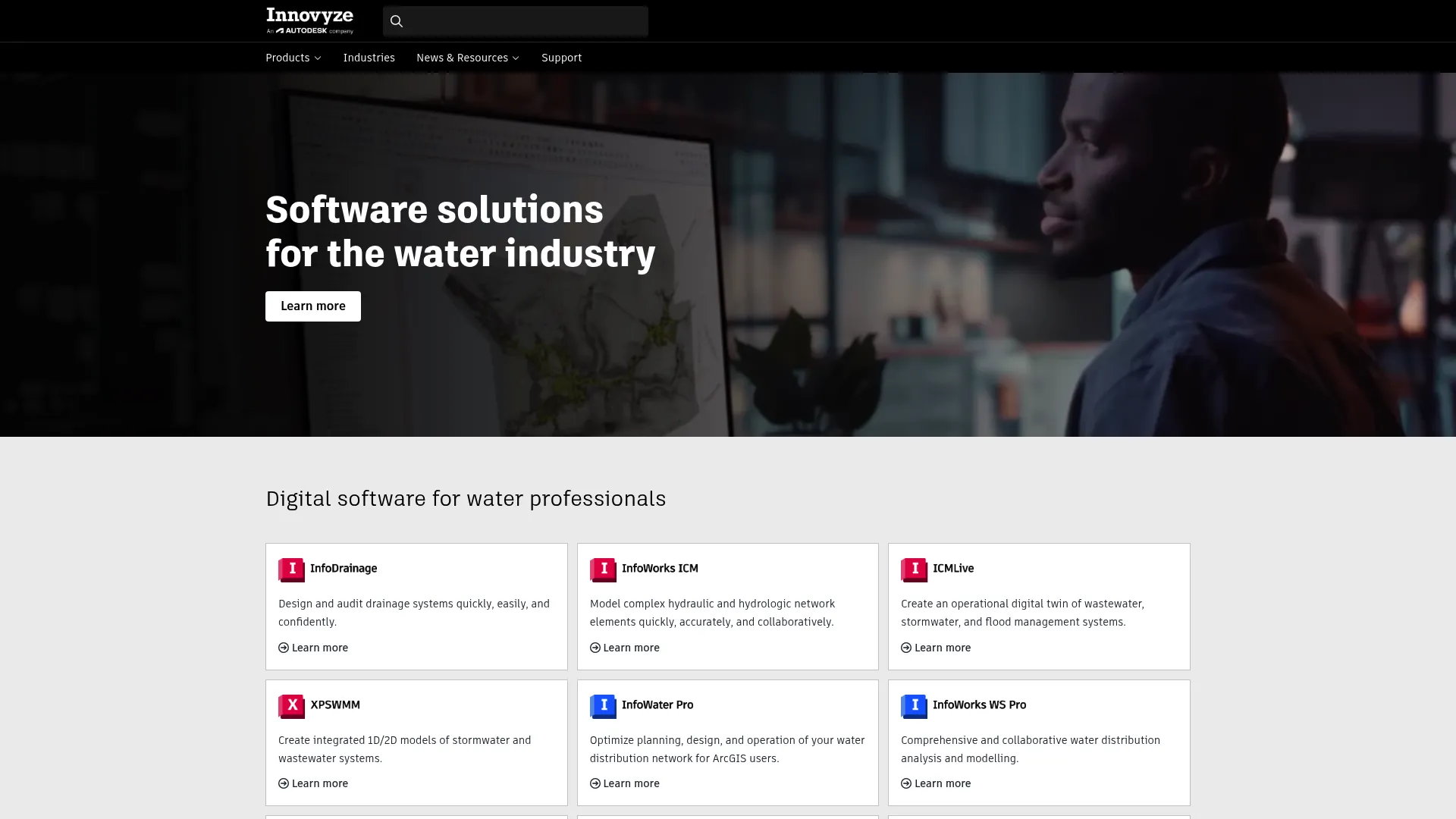 Innovyze water infrastructure modeling and simulation software interface