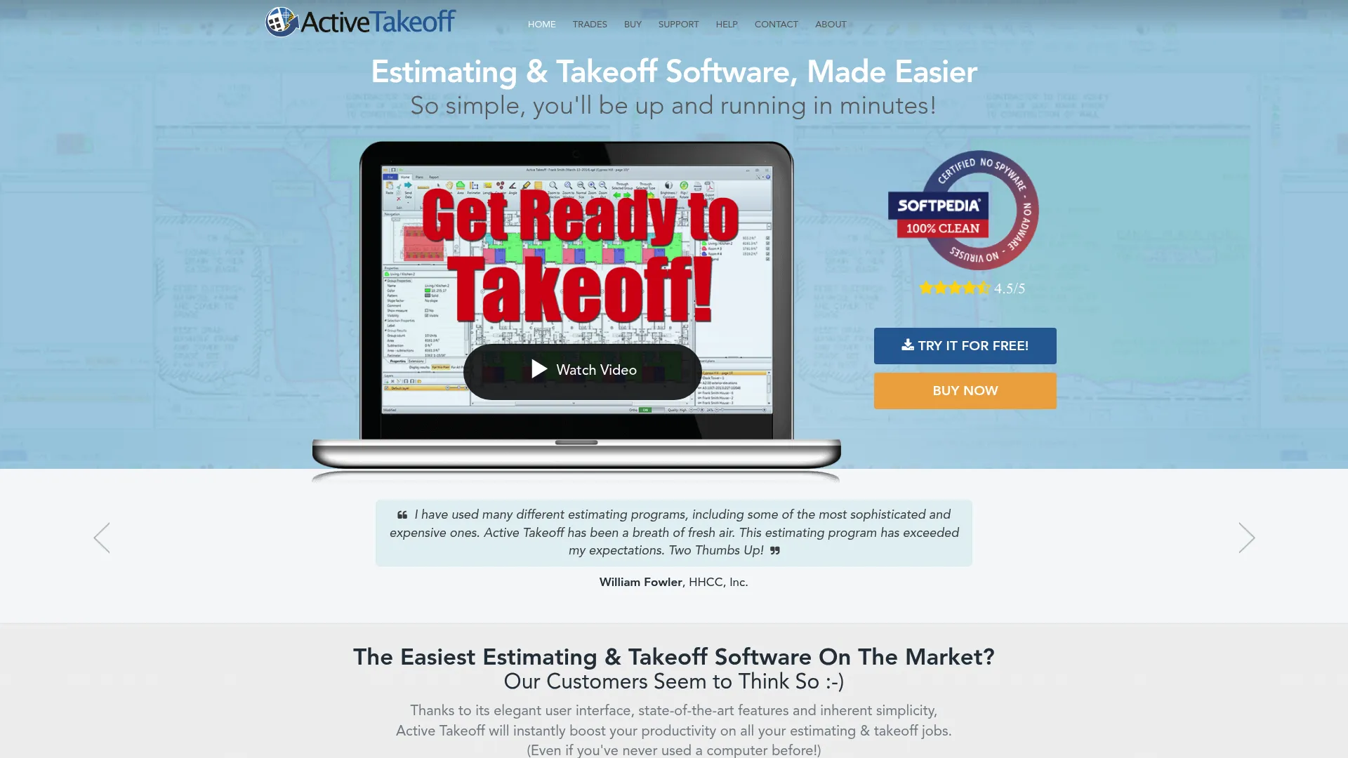 Active Takeoff construction estimating and takeoff software homepage