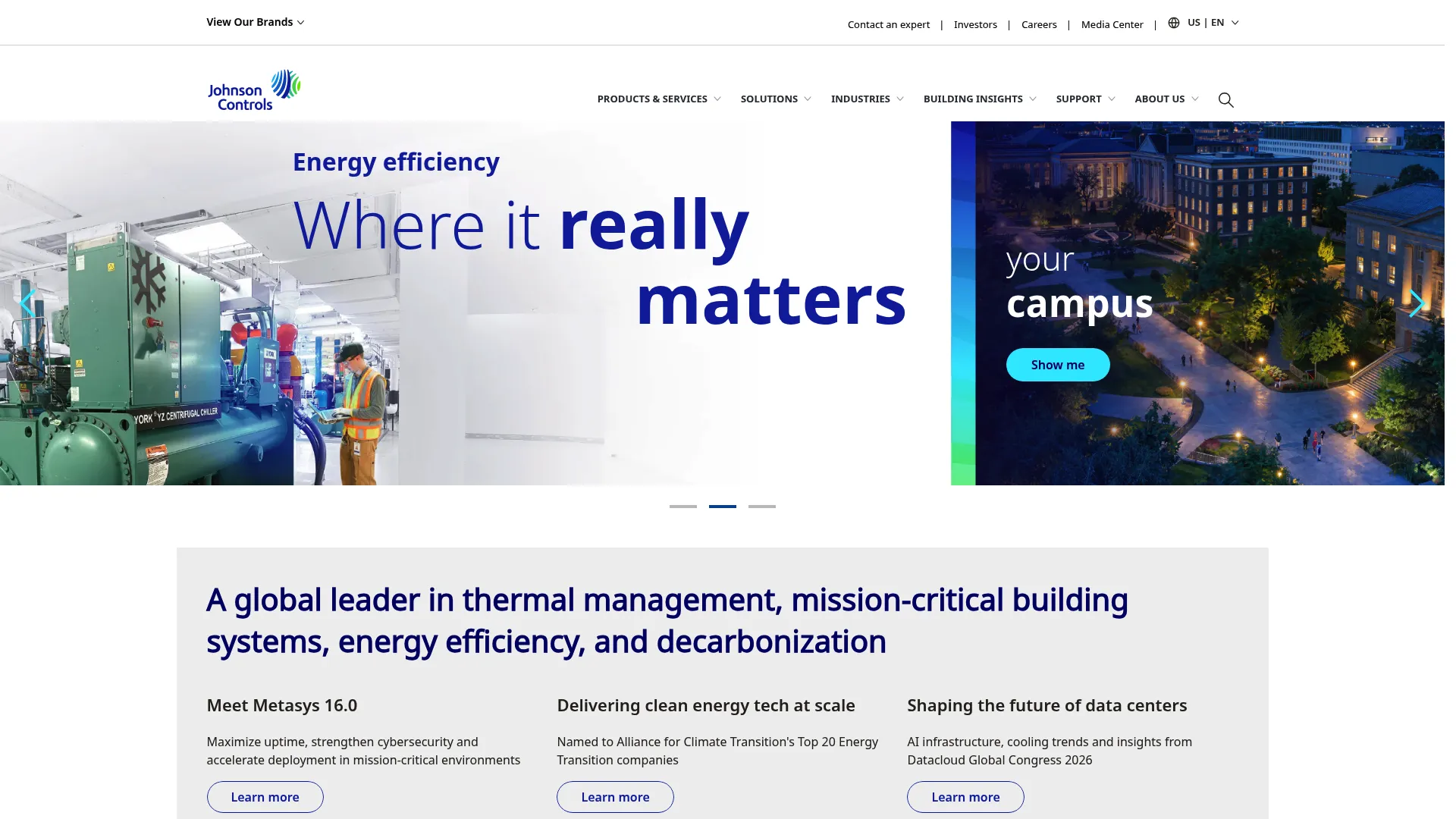 Johnson Controls OpenBlue smart building ecosystem homepage