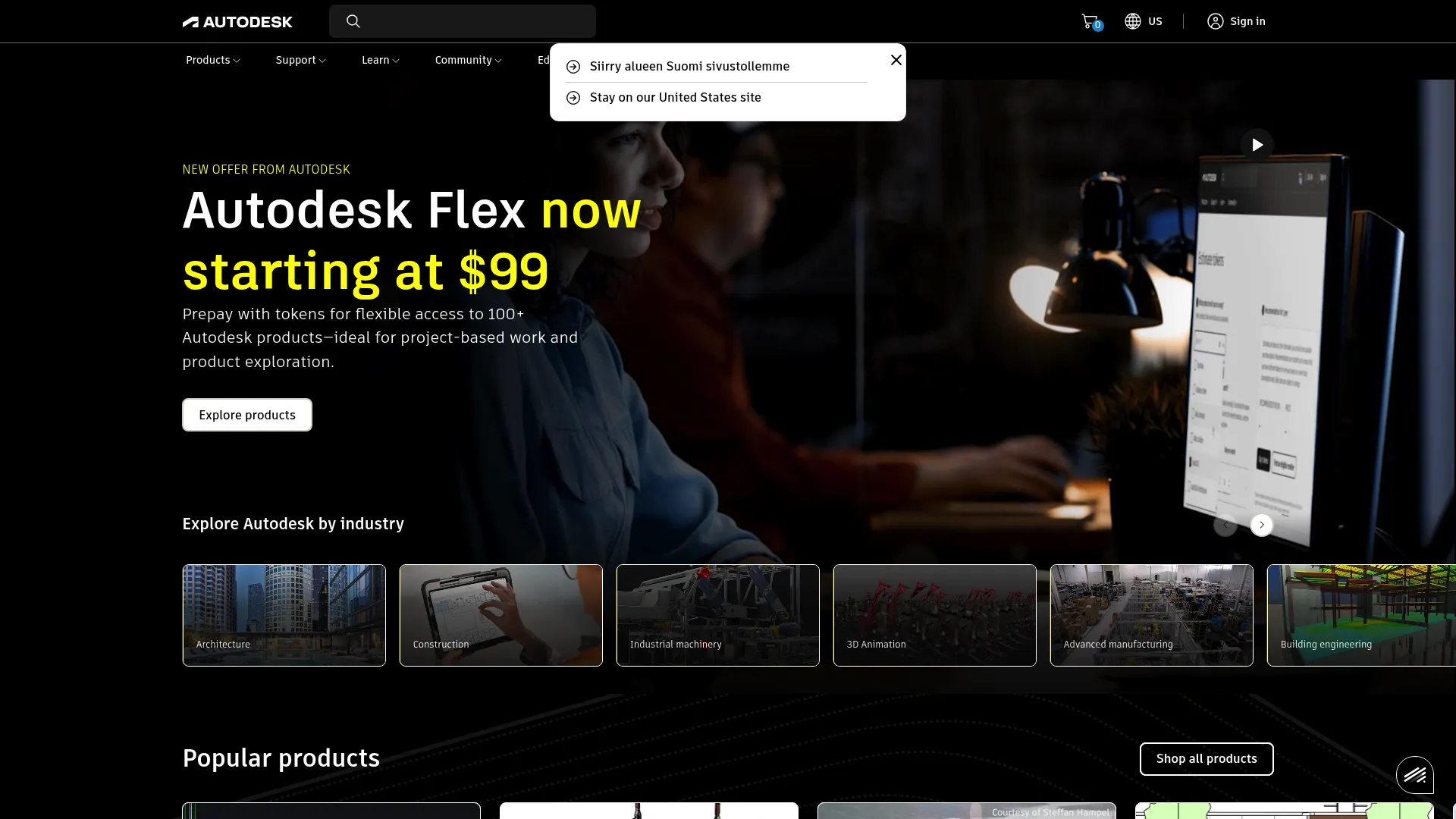 Autodesk digital twin and design software homepage