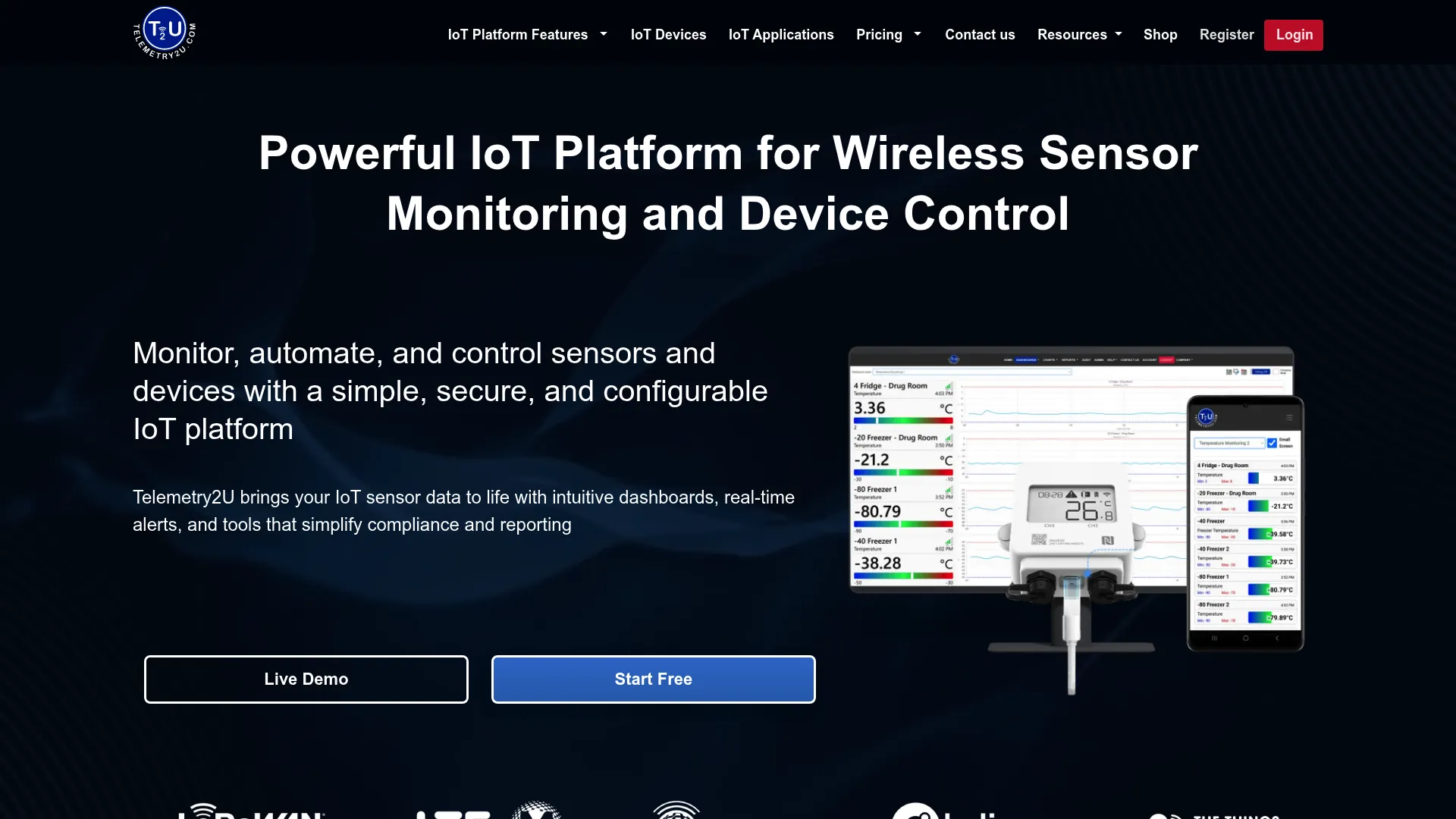 Telemetry2U cloud-based IoT platform for remote sensor monitoring and control