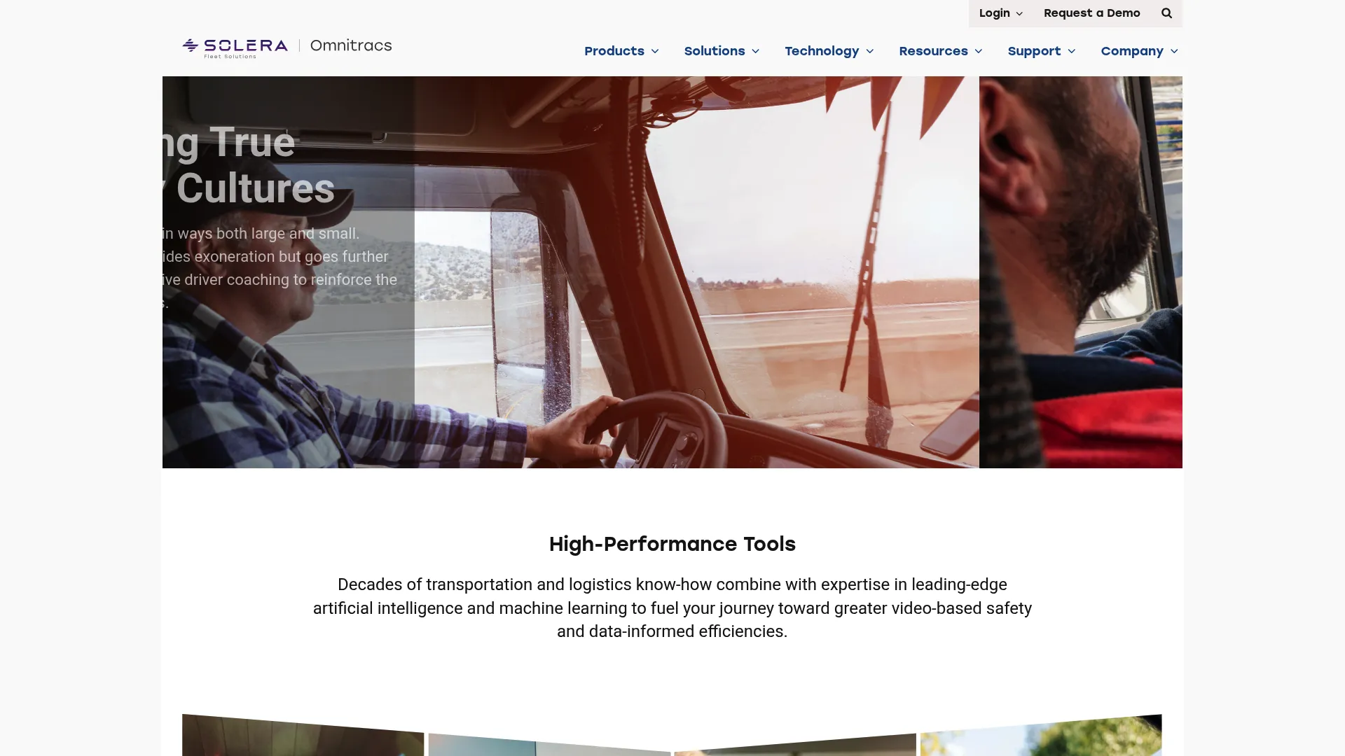 Omnitracs fleet management platform homepage