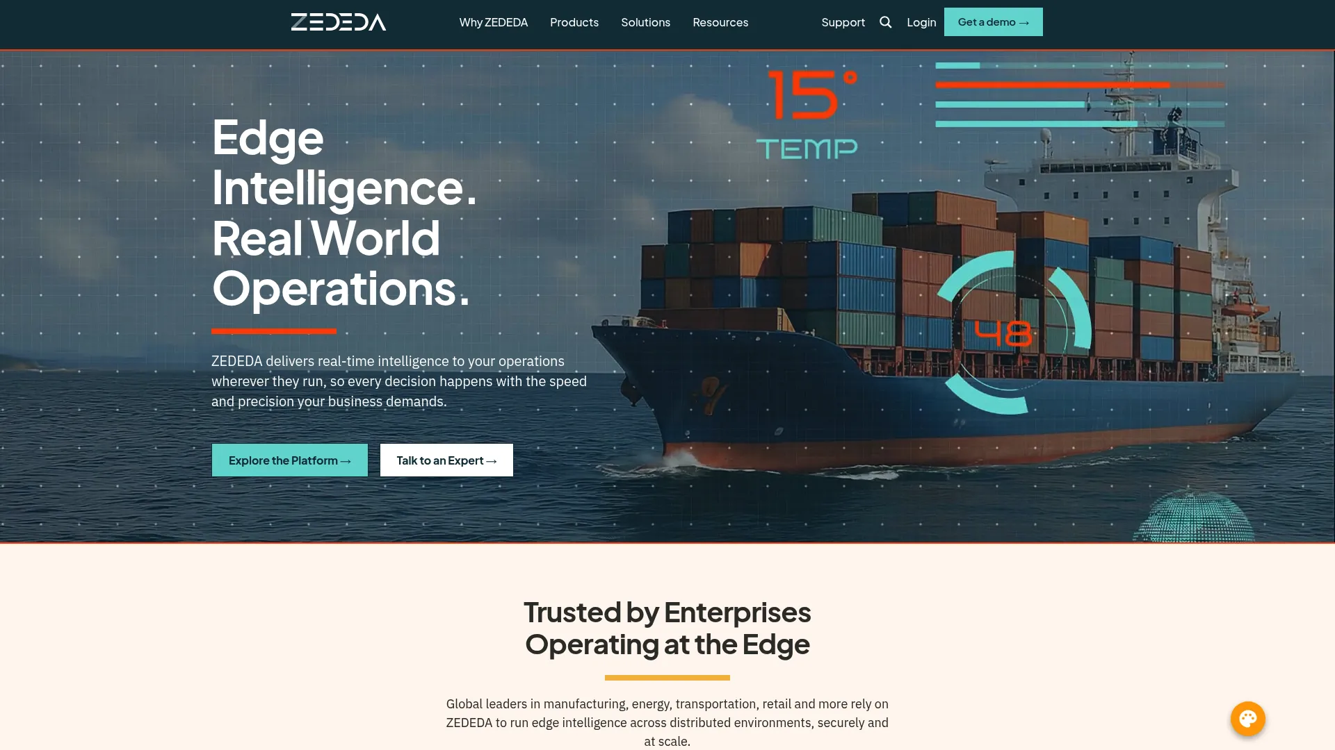 ZEDEDA edge orchestration platform homepage