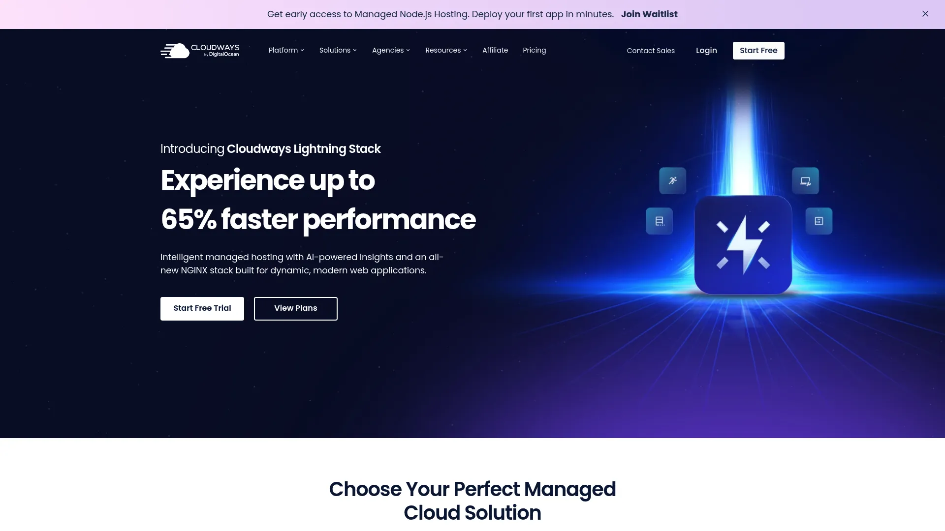 Cloudways homepage screenshot