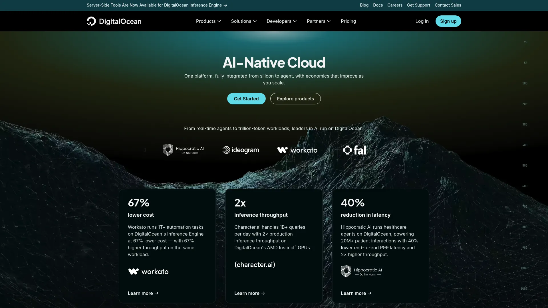DigitalOcean homepage screenshot