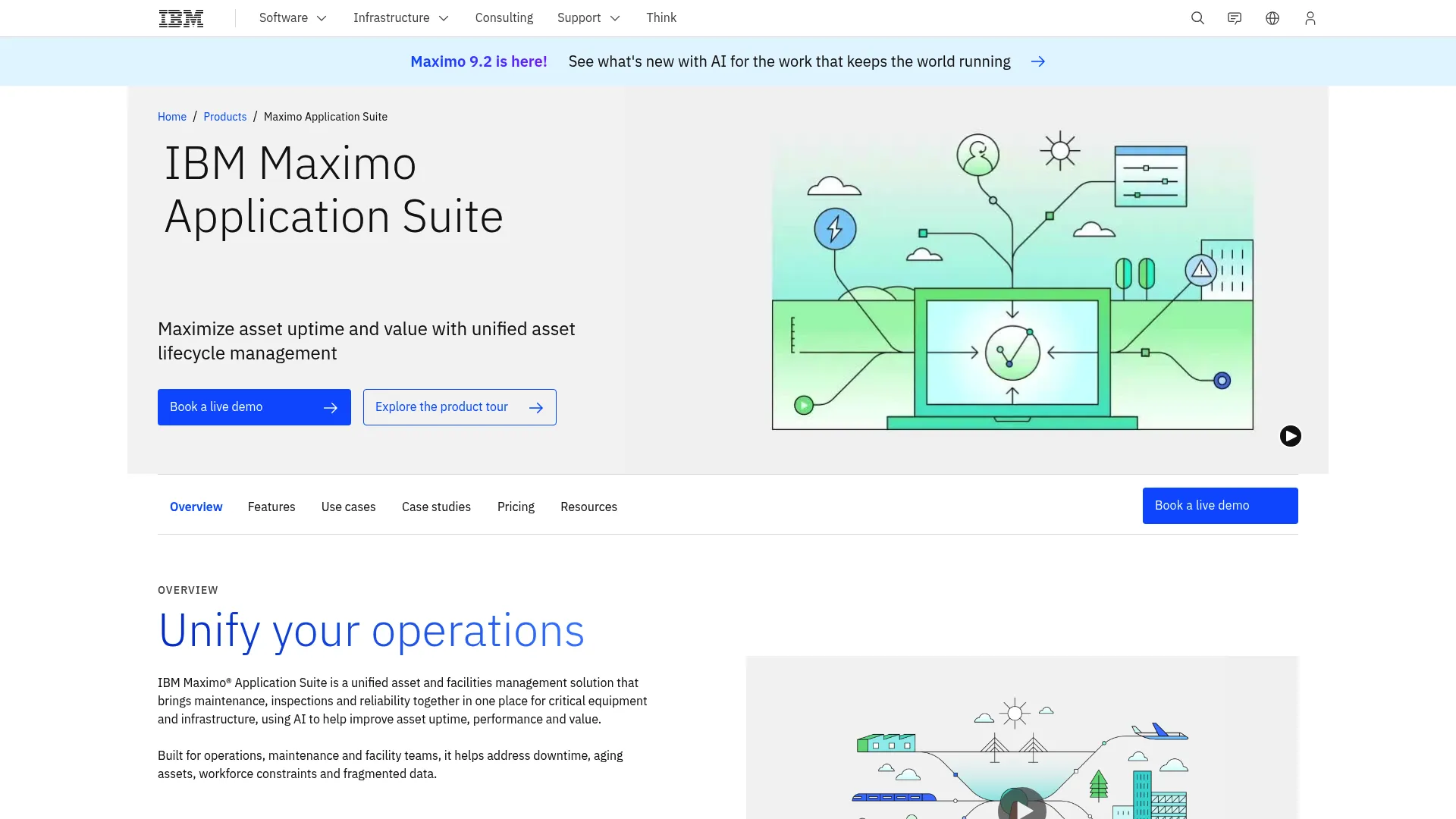 IBM Maximo asset management platform interface